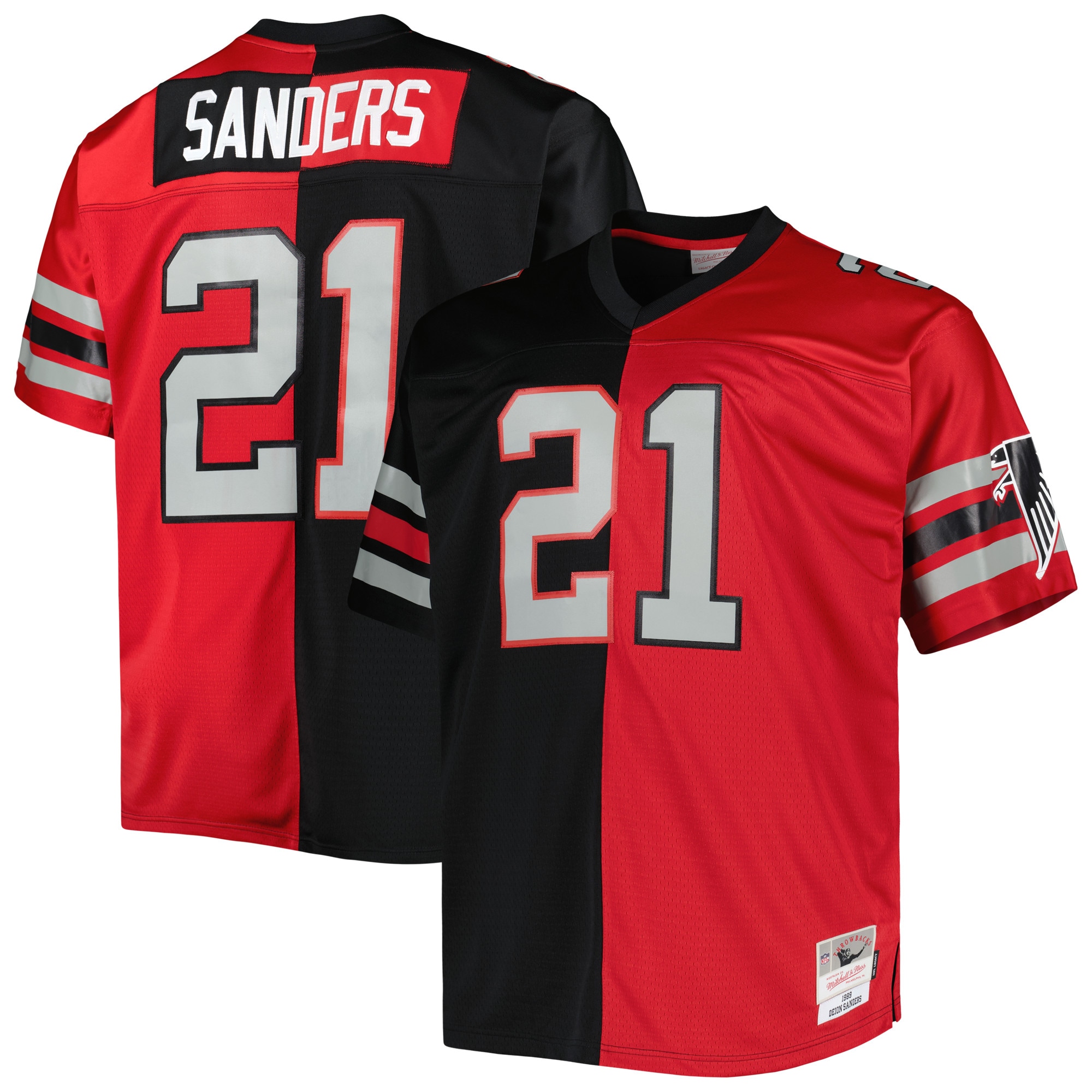deion sanders atlanta falcons mitchell 26amp ness big 26amp tall split legacy retired player replica jersey blackred 1108 g38uo.jpg