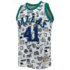 dirk nowitzki dallas mavericks mitchell 26amp ness 199899 hardwood classics doodle swingman jersey white 6920 do180.jpg