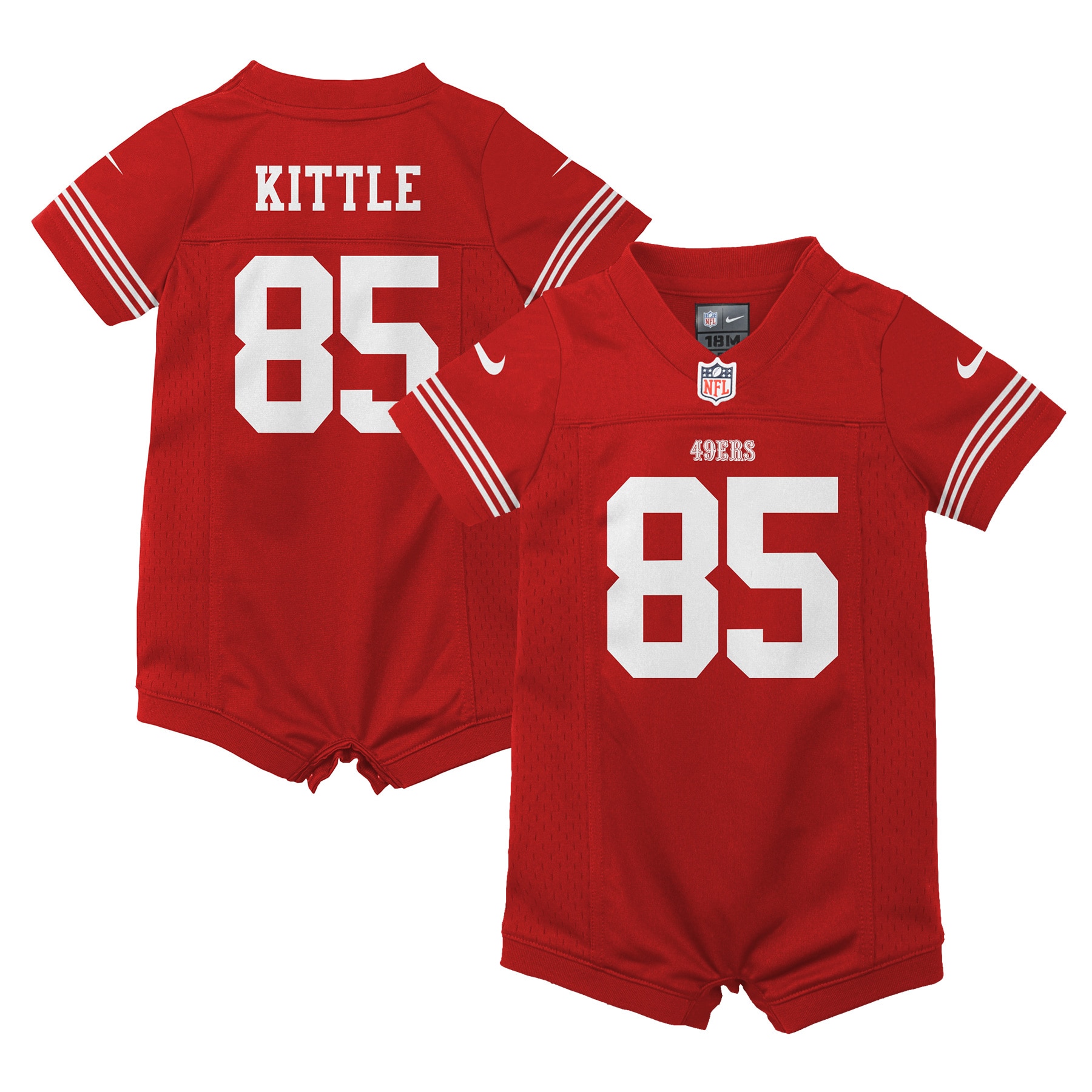 george kittle san francisco 49ers nike infant romper game jersey scarlet 5174 ymaqx.jpg