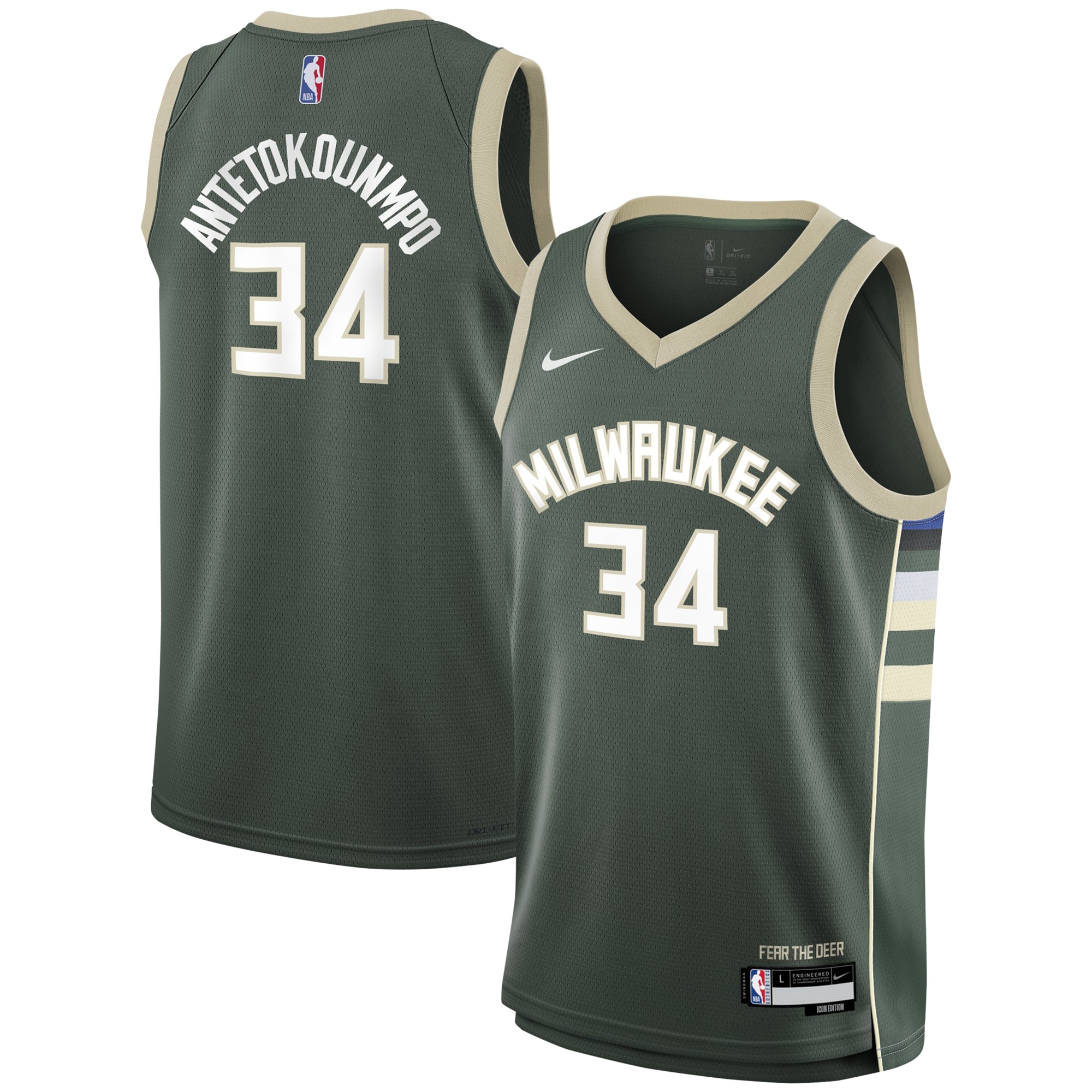 giannis antetokounmpo milwaukee bucks nike youth swingman jersey icon edition hunter green 3757 1p190.jpg