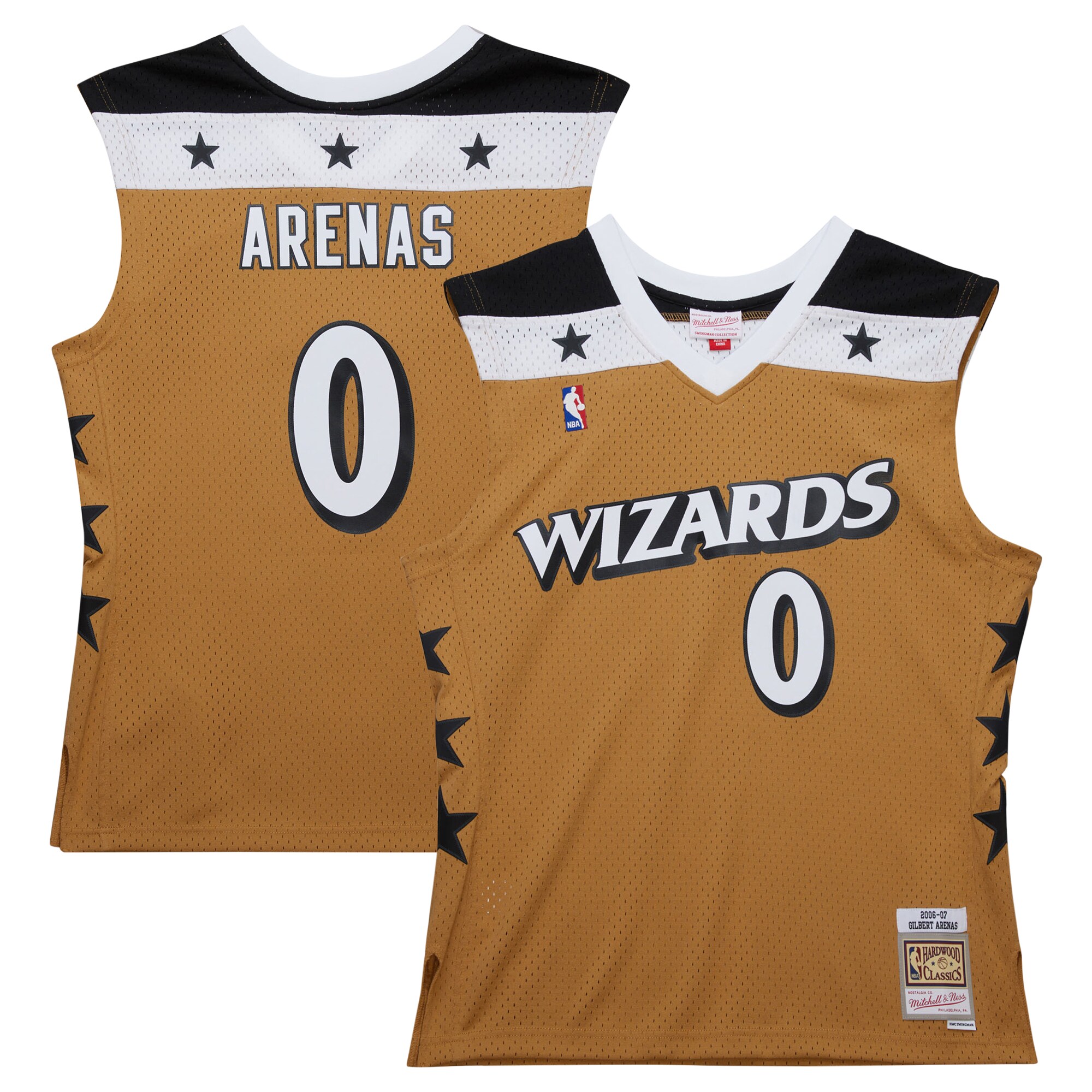 gilbert arenas washington wizards mitchell 26amp ness 200607 hardwood classics swingman jersey gold 3935 er4hp.jpg