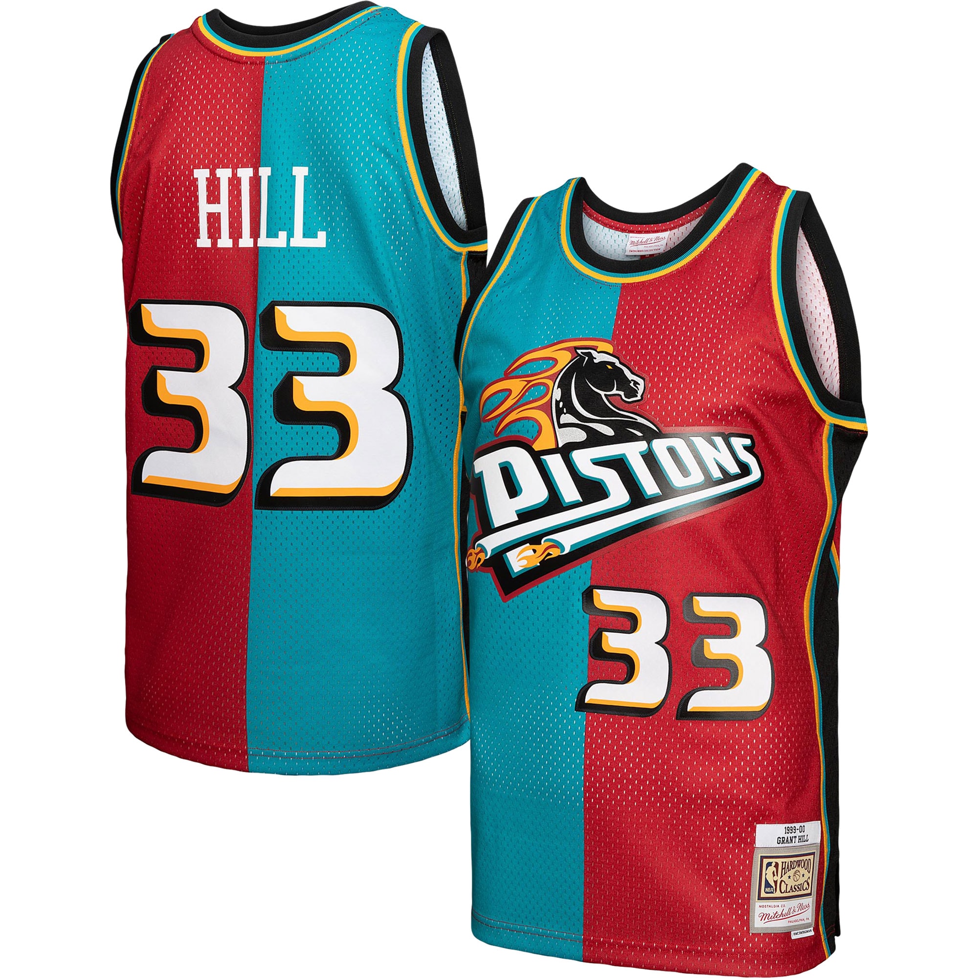 grant hill detroit pistons mitchell 26amp ness hardwood classics 199900 split swingman jersey tealred 1089 brlzh.jpg