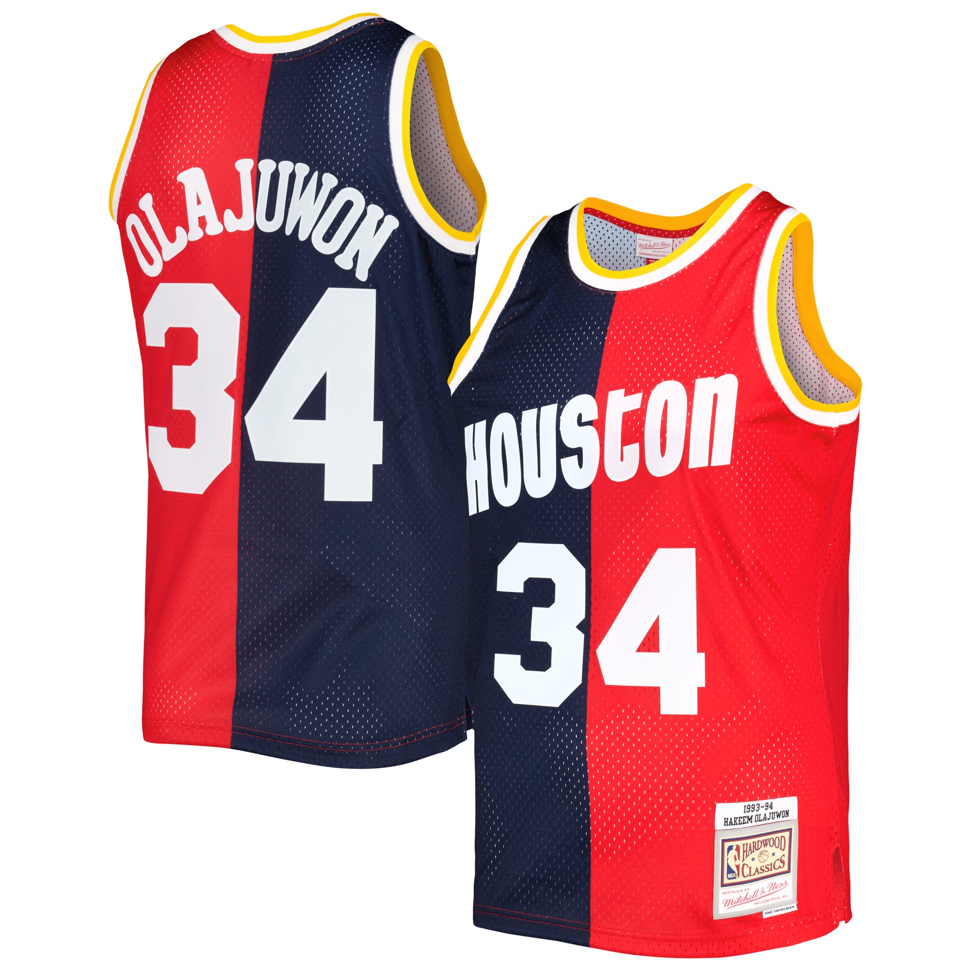 hakeem olajuwon houston rockets mitchell 26amp ness hardwood classics 199394 split swingman jersey navyred 2892 jznxi.jpg