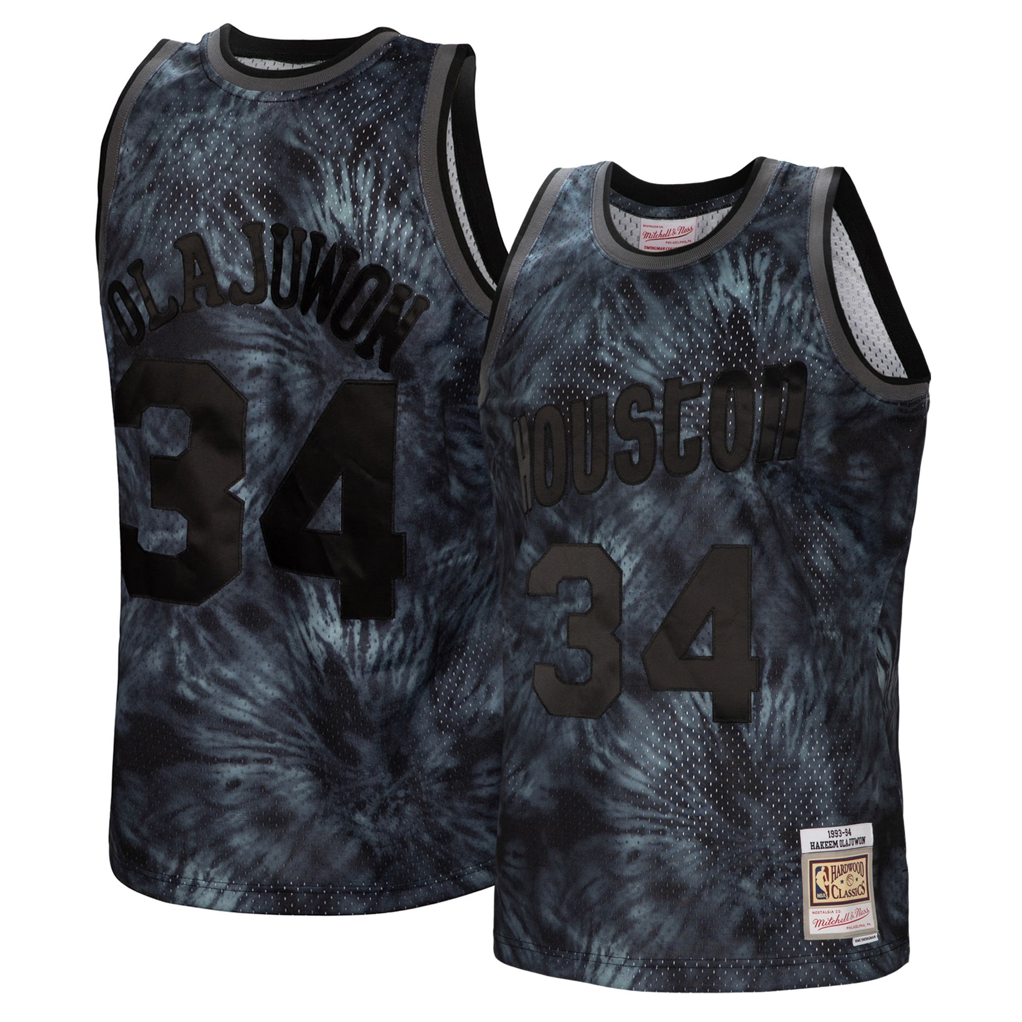 hakeem olajuwon houston rockets mitchell 26amp ness hardwood classics 199394 tie dye swingman jersey black 7881 qjcjw.jpg