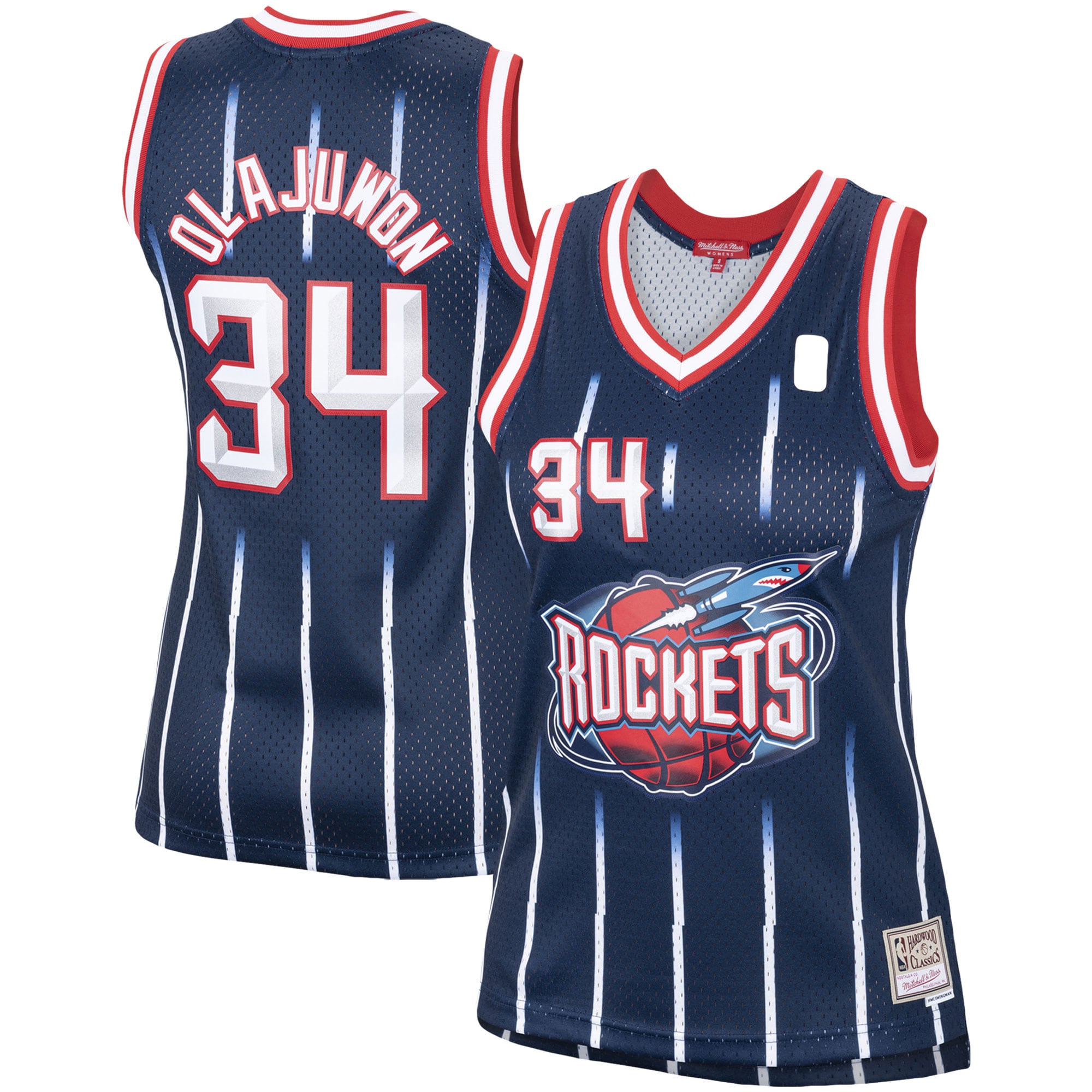 hakeem olajuwon houston rockets mitchell 26amp ness womens hardwood classics swingman jersey navy 6528 hcx8w.jpg