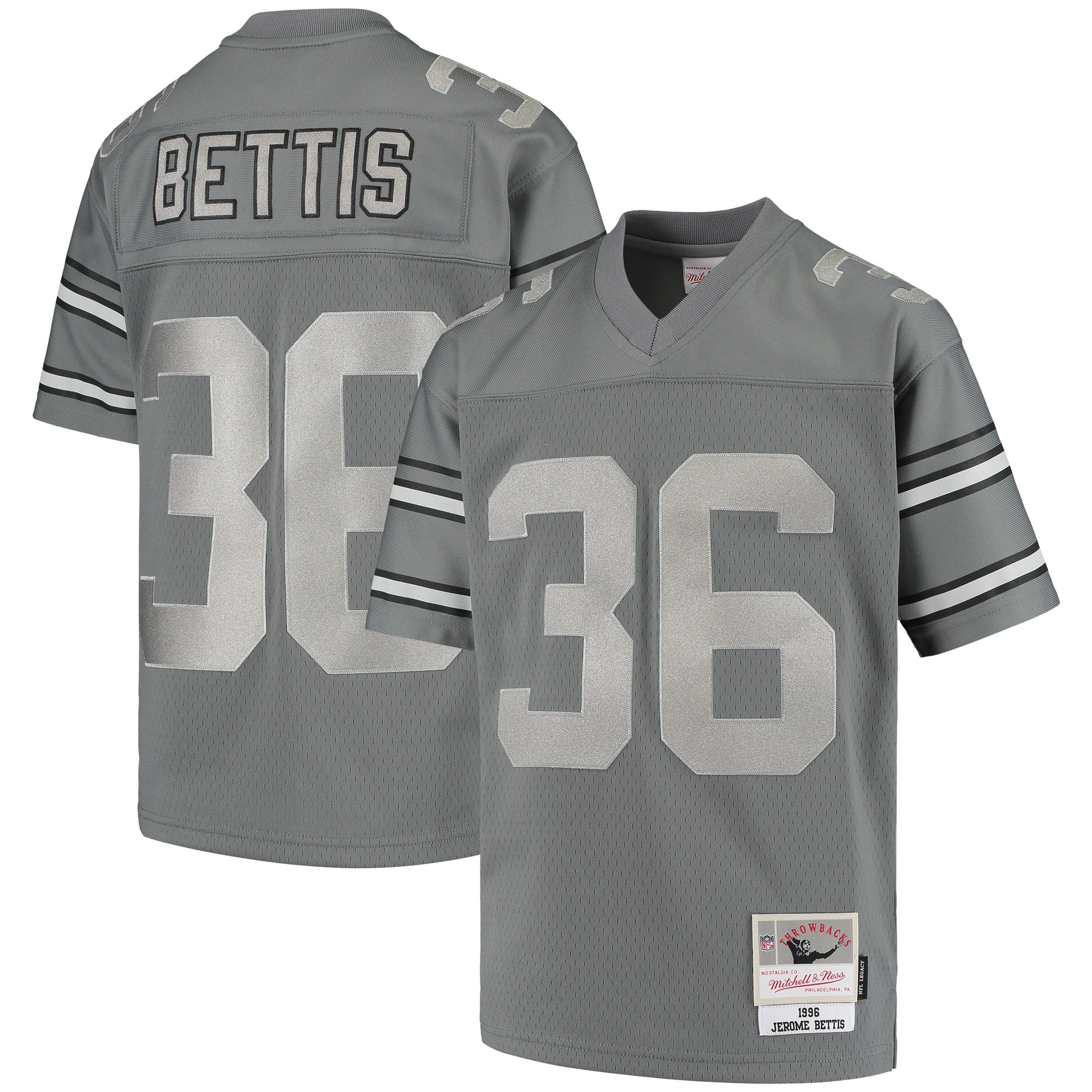 jerome bettis pittsburgh steelers mitchell 26amp ness youth 1996 retired player metal replica jersey charcoal 2563 njnep.jpg
