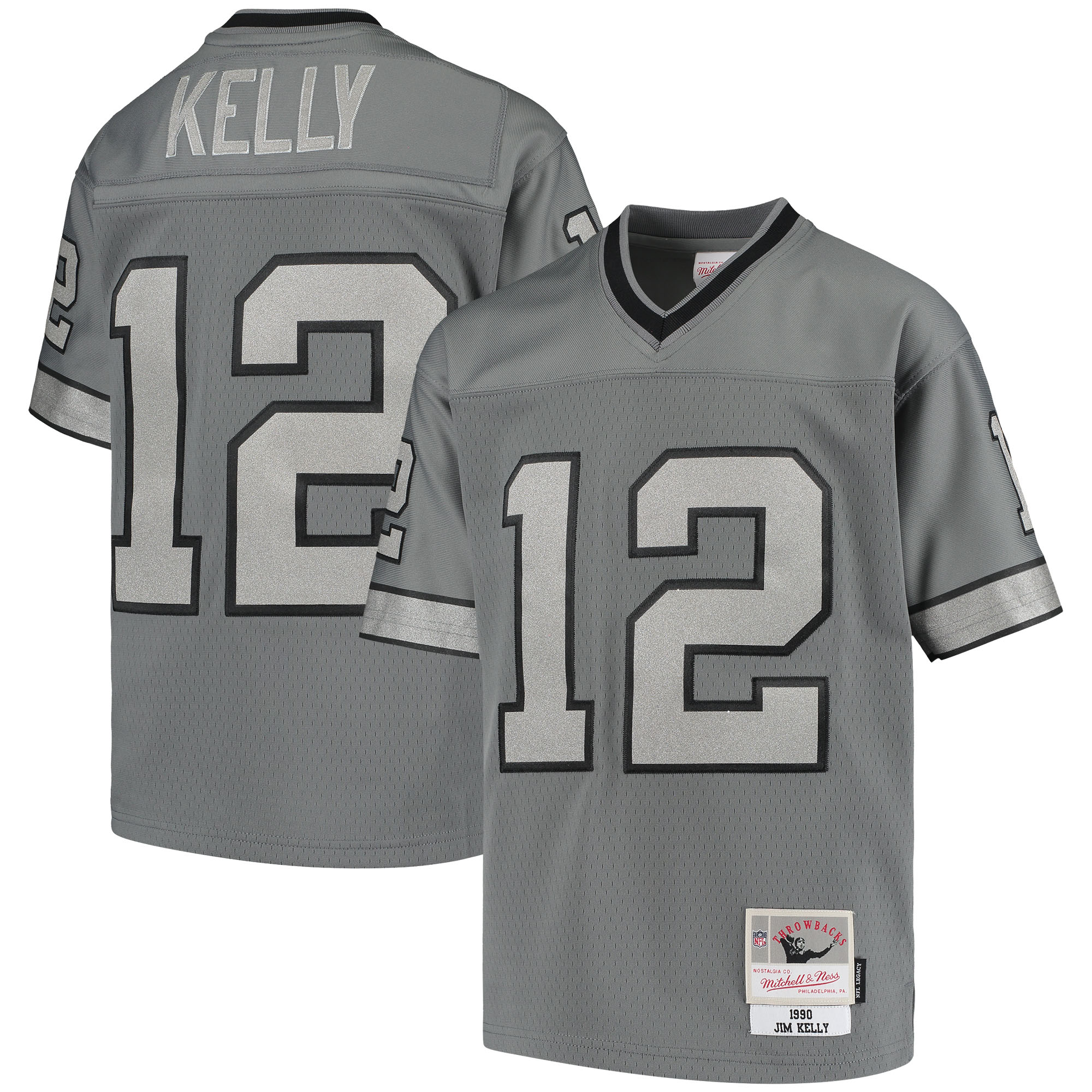 jim kelly buffalo bills mitchell 26amp ness youth 1990 retired player metal replica jersey charcoal 2696 btlmq.jpg