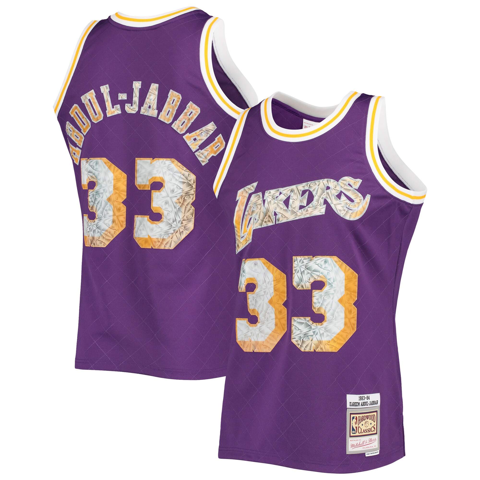 kareem abdul jabbar los angeles lakers mitchell 26amp ness 1996 97 hardwood classics nba 75th anniversary diamond swingman jersey purple 1725 76bko.jpg