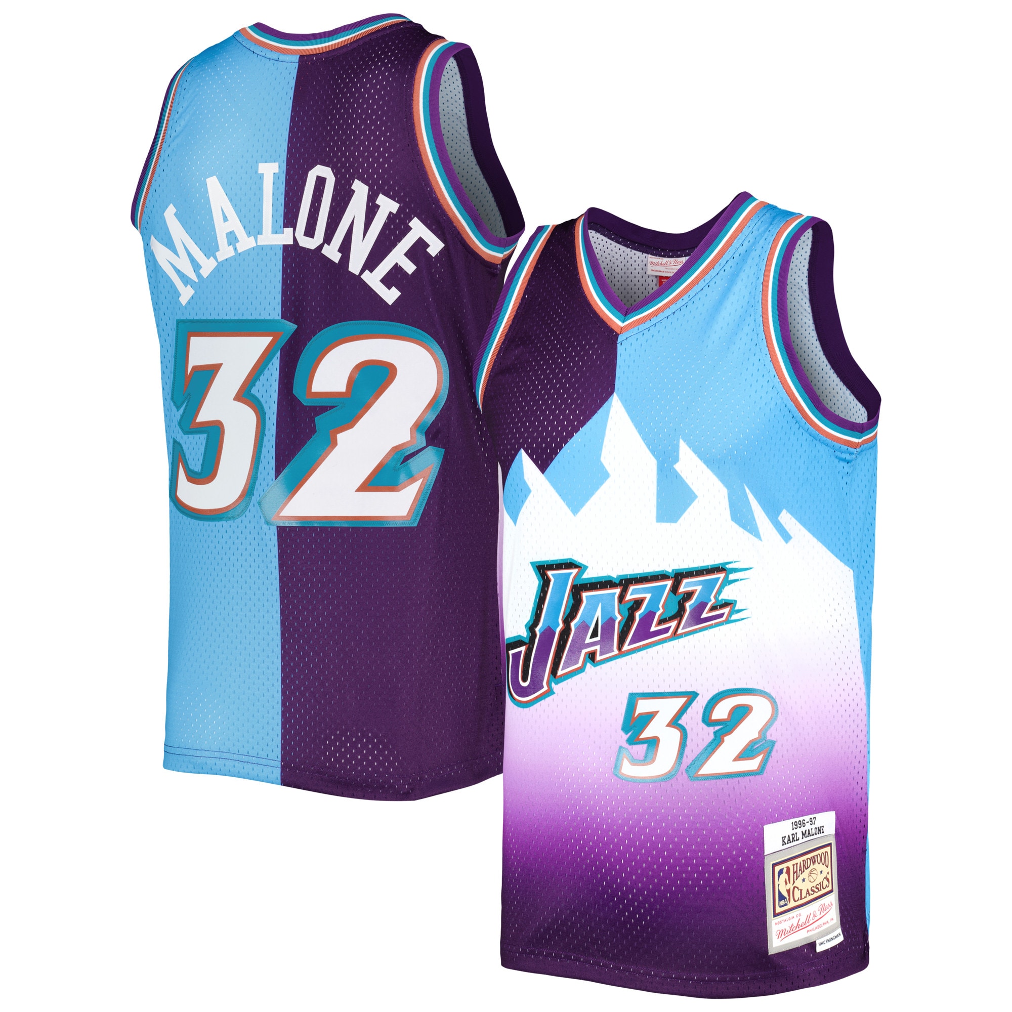 karl malone utah jazz mitchell 26amp ness hardwood classics 199697 split swingman jersey purpleturquoise 2218 t7ewy.jpg