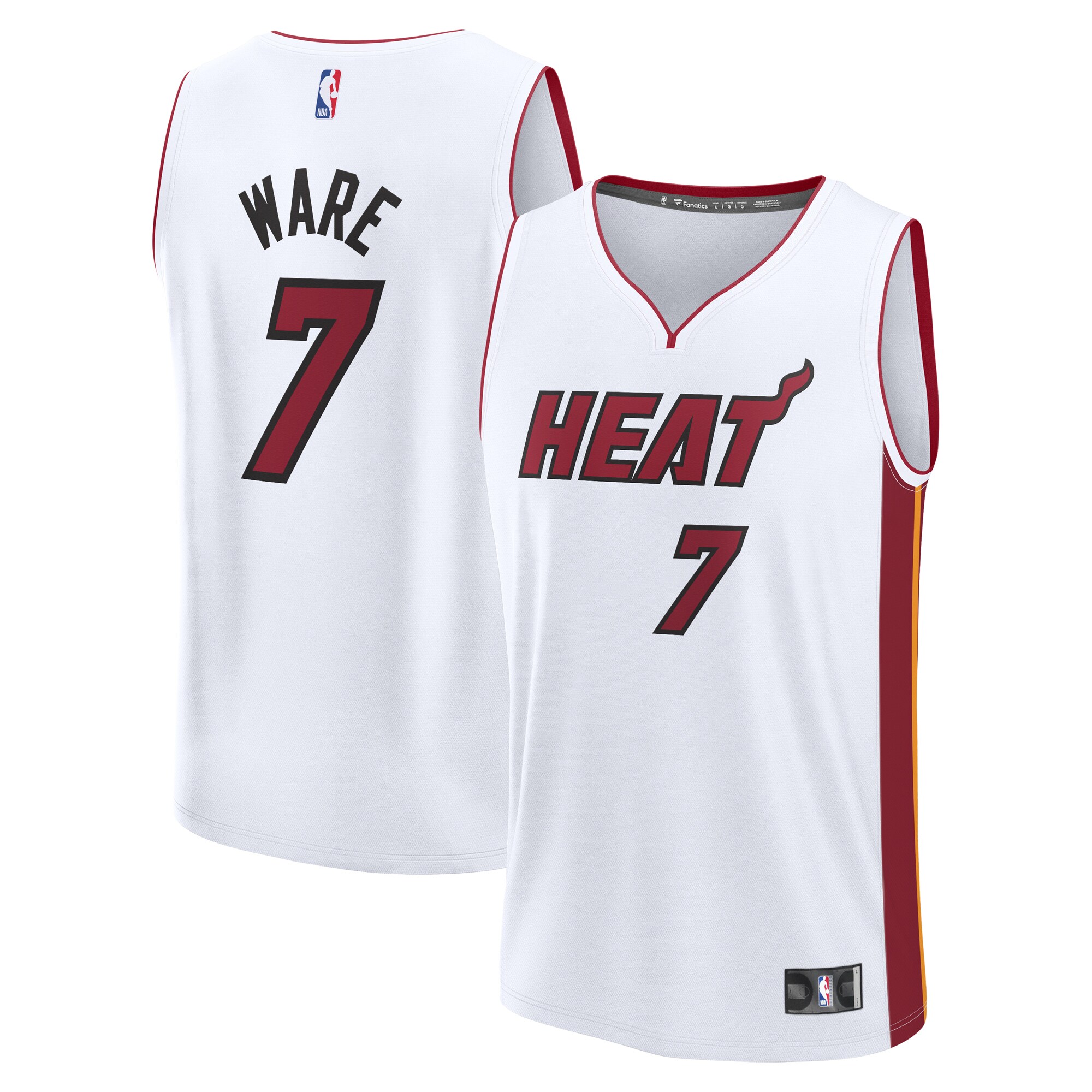 kelel ware miami heat fanatics youth fast break replica player jersey association white edition 3544 44uq7.jpg