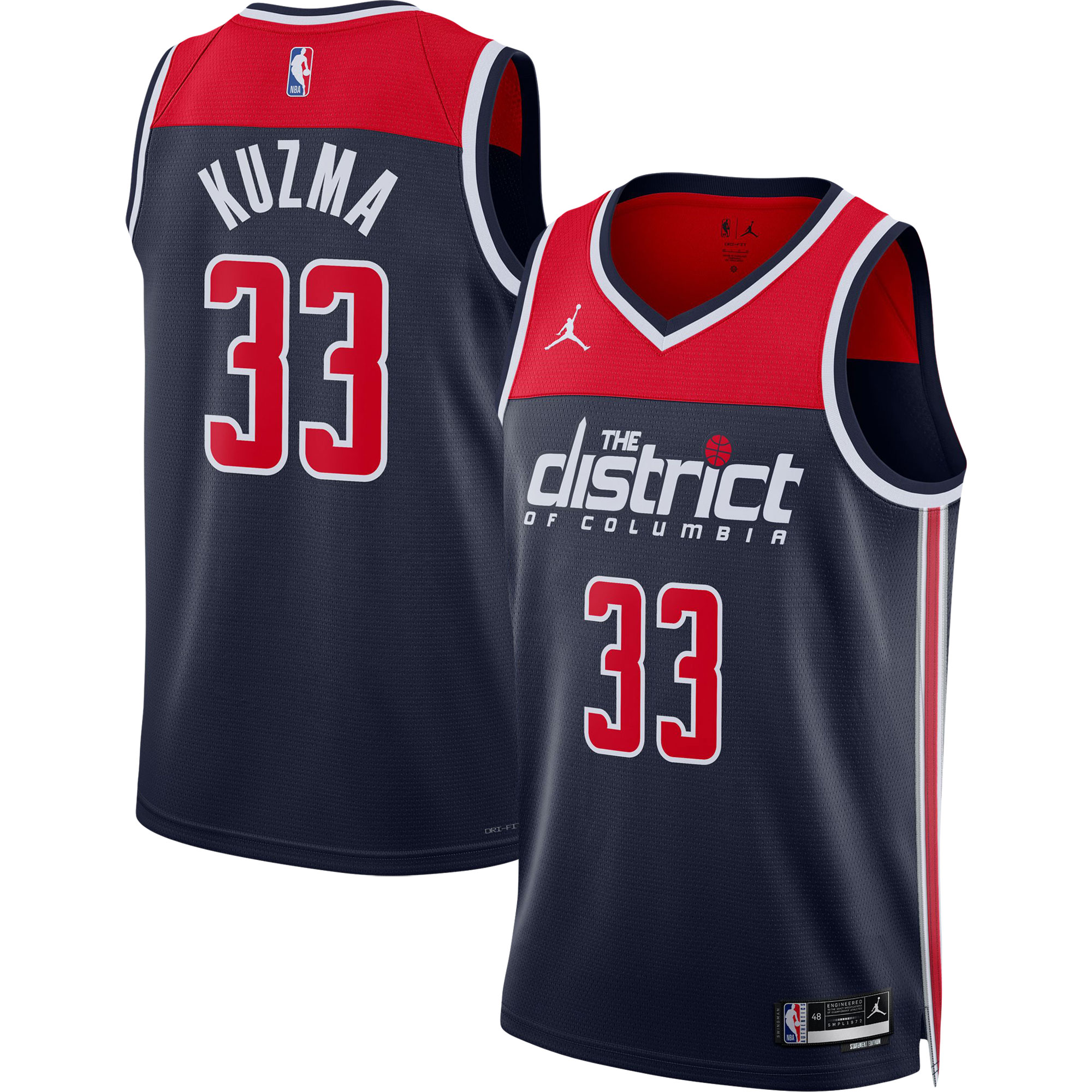 kyle kuzma washington wizards jordan brand unisex swingman jersey statement edition navy 5253 8bwsu.jpg