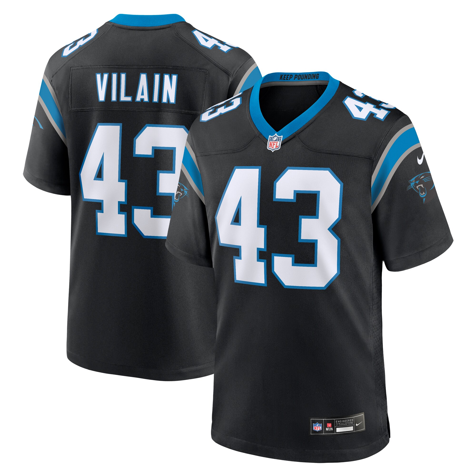 luiji vilain carolina panthers nike game jersey black 2369 cccga.jpg
