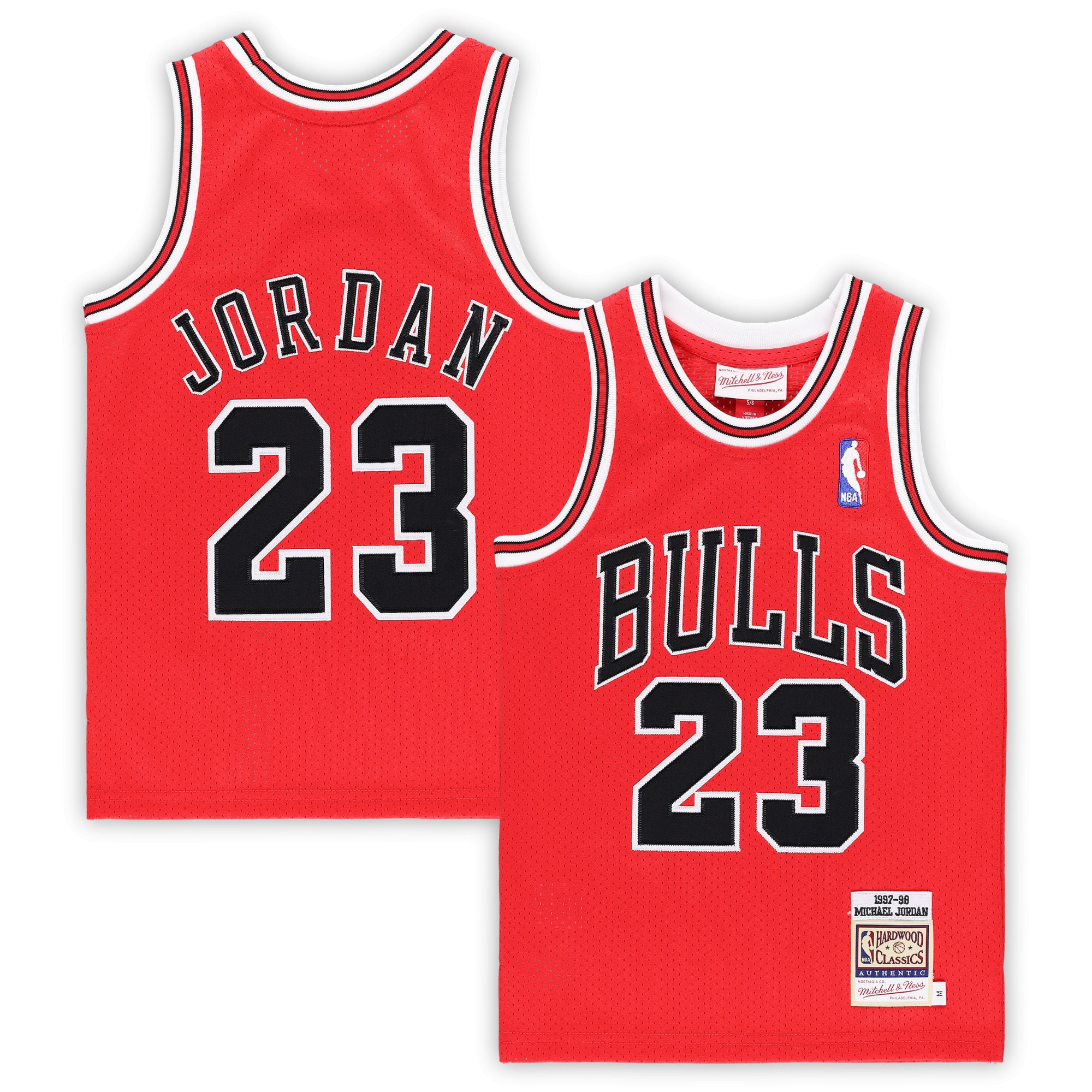 michael jordan chicago bulls mitchell 26amp ness preschool 199798 hardwood classics authentic jersey red 6031 zuhzp.jpg