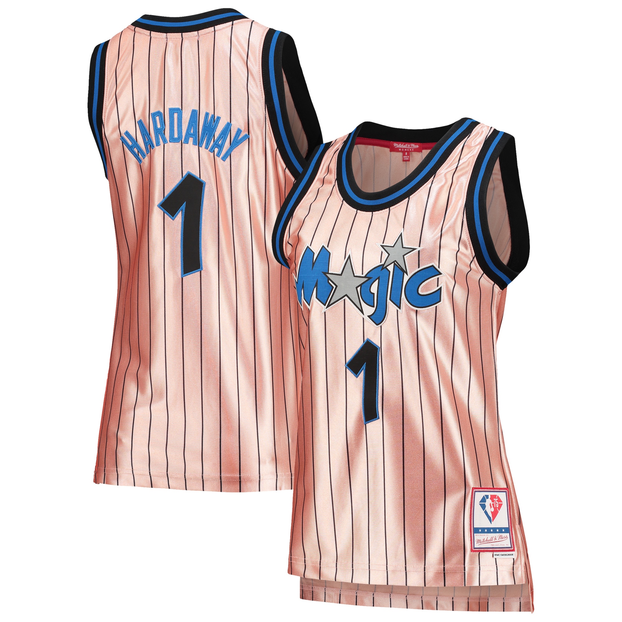 penny hardaway orlando magic mitchell 26amp ness womens 75th anniversary rose gold 1993 swingman jersey pink 2707 ujubc.jpg