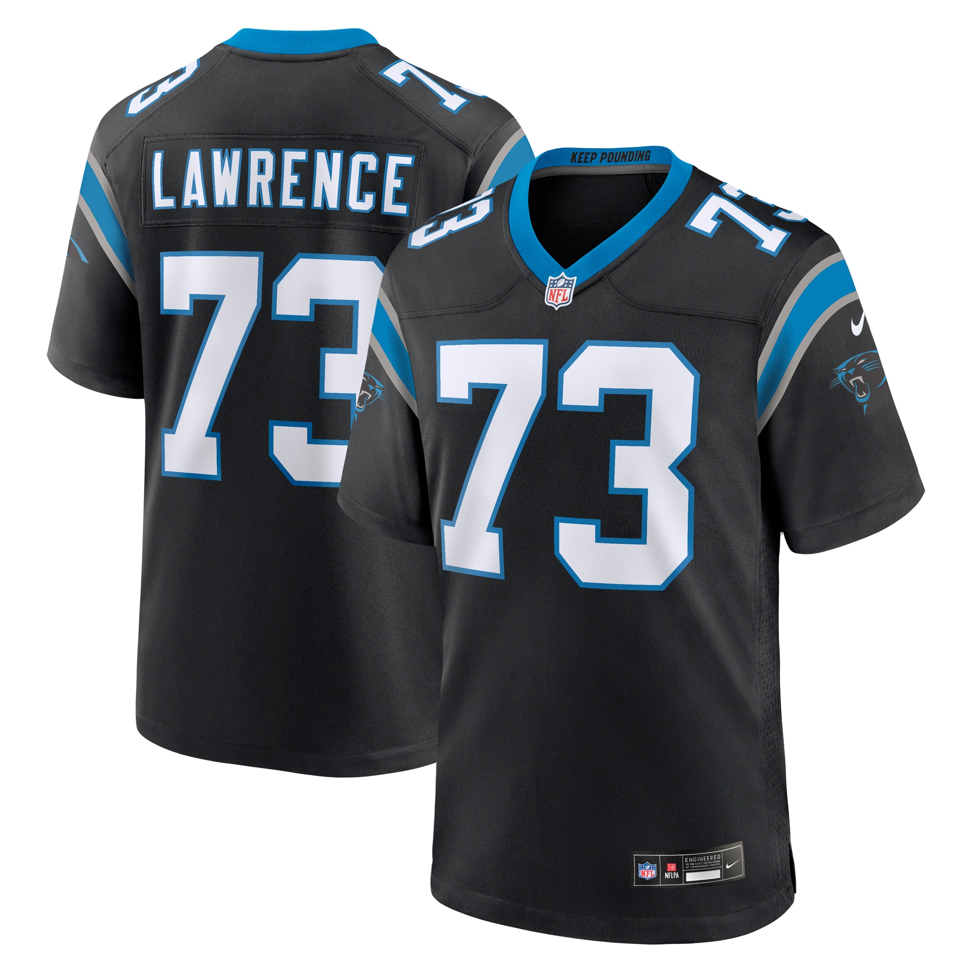 rashard lawrence carolina panthers nike game jersey black 4913 newof.jpg