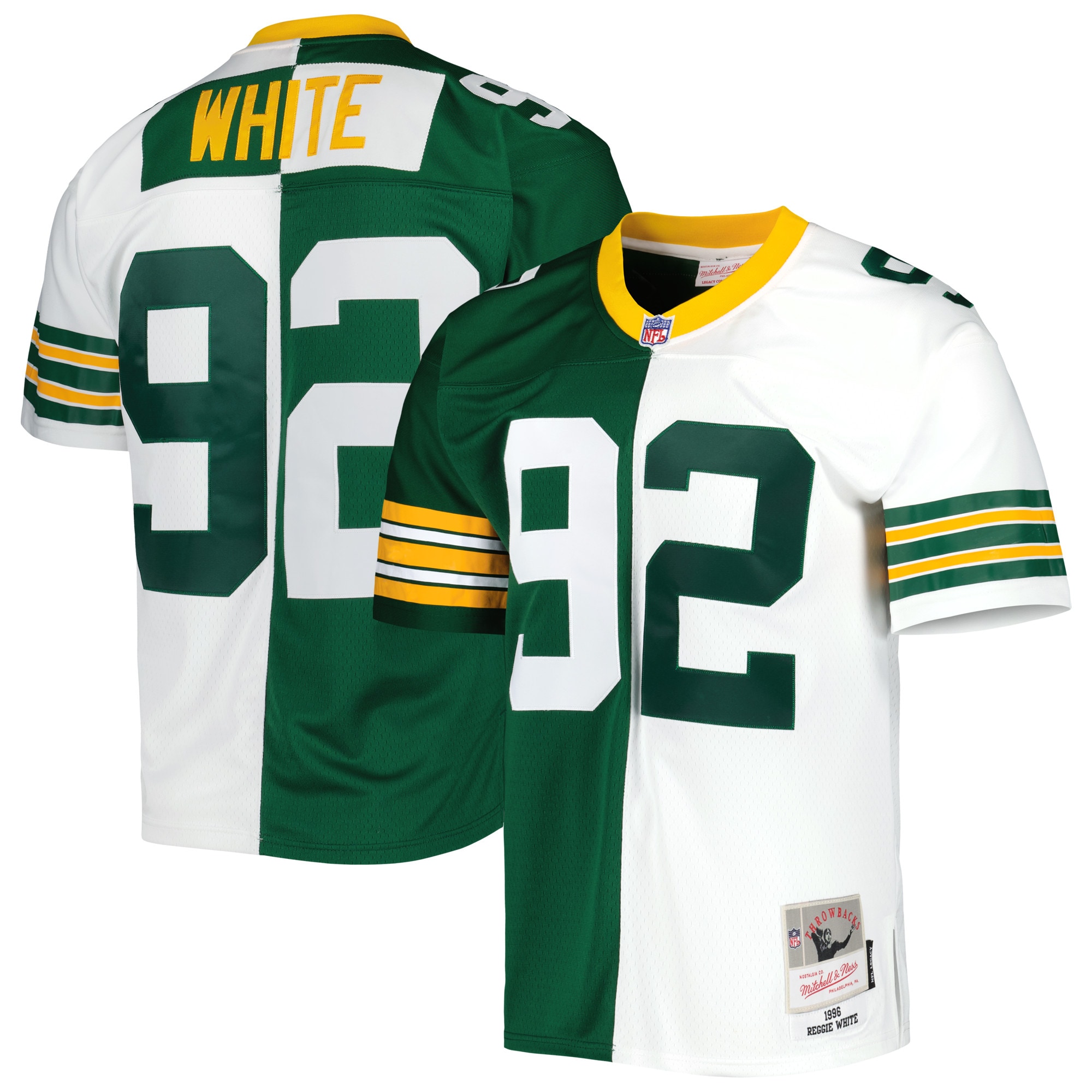 reggie white green bay packers mitchell 26amp ness 1996 split legacy replica jersey greenwhite 8405 tcfg2.jpg