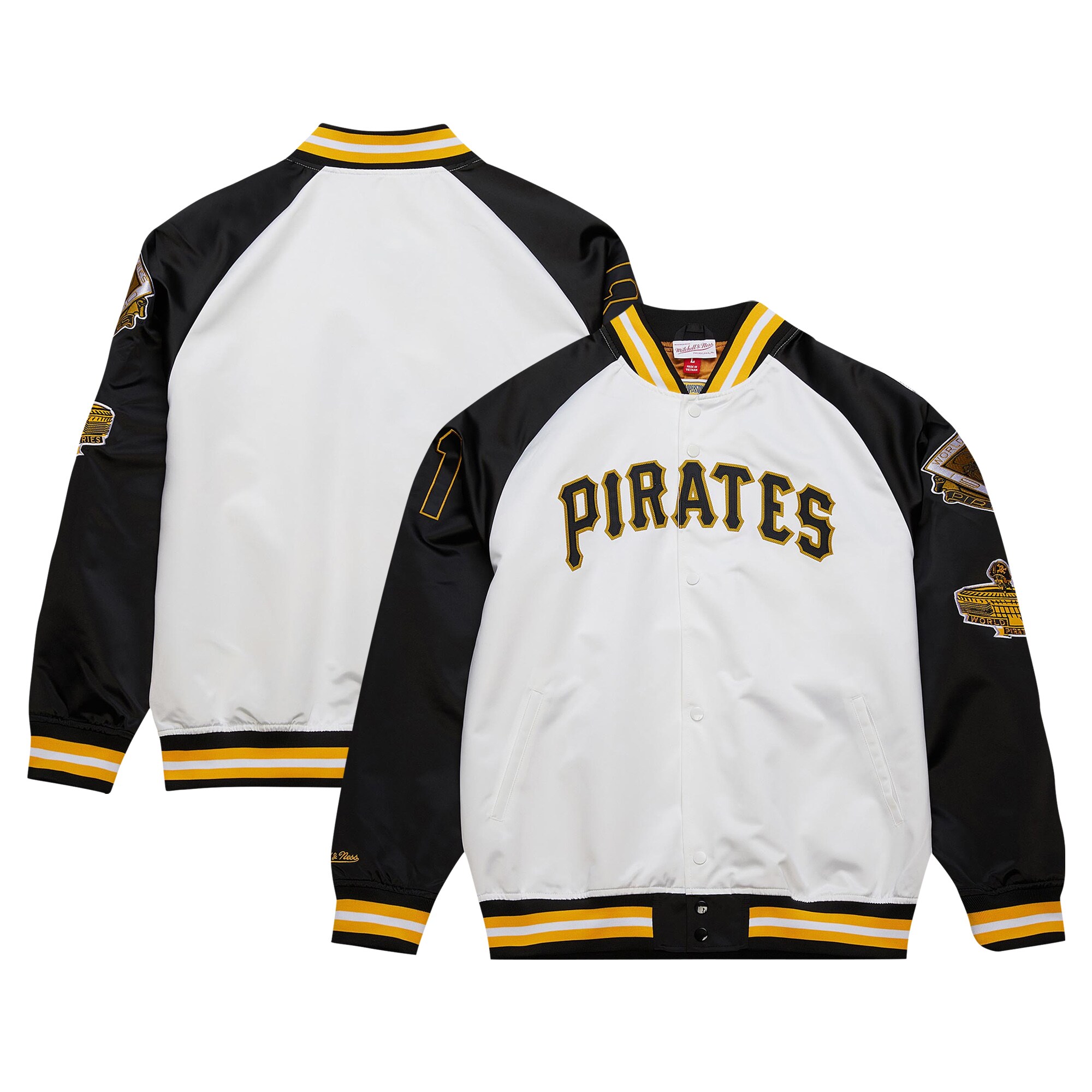 roberto clemente pittsburgh pirates mitchell 26amp ness cooperstown collection legends lightweight satin raglan full snap jacket whiteblack 1630 esapp.jpg