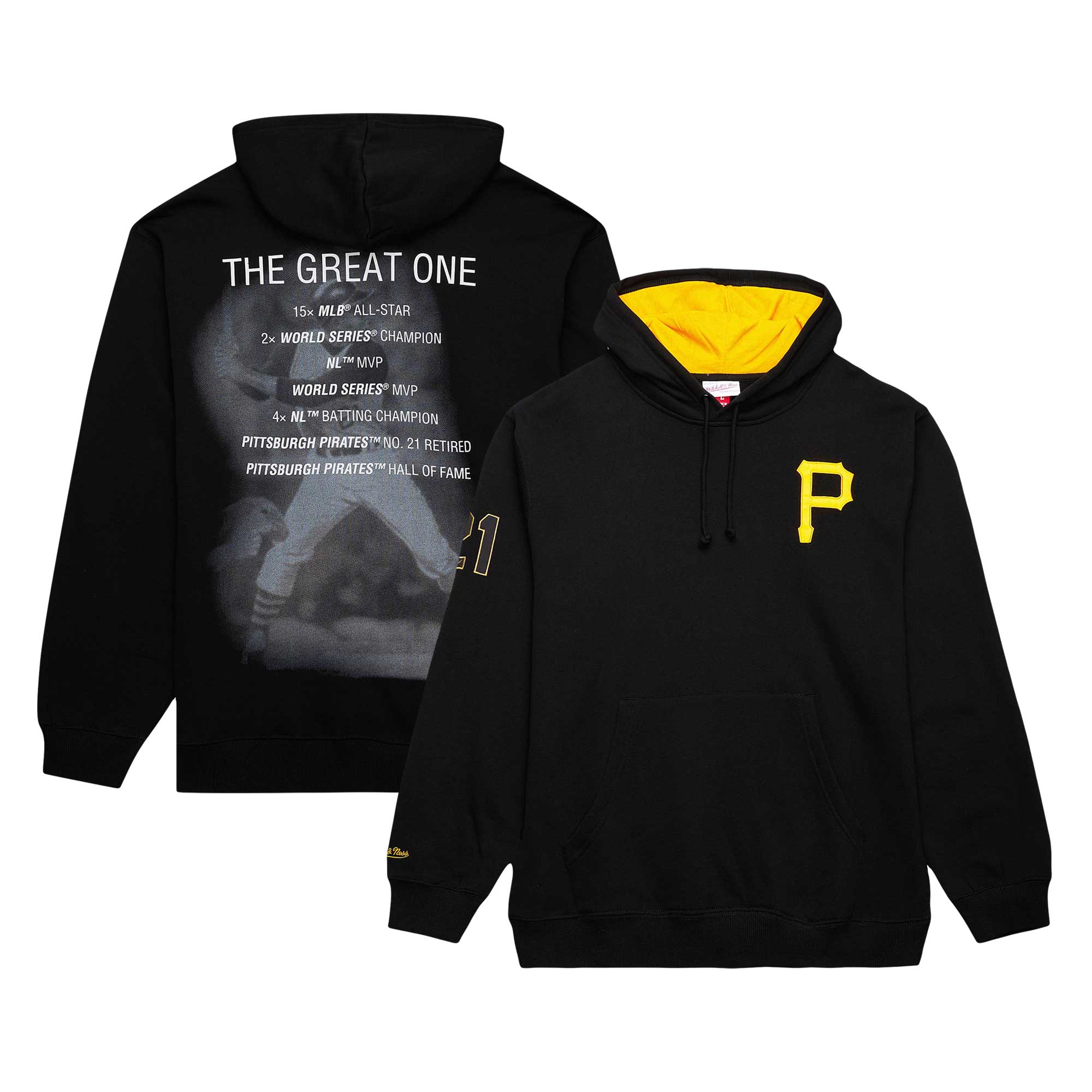 roberto clemente pittsburgh pirates mitchell 26amp ness vintage logo name 26amp number pullover hoodie black 6226 qklrf.jpg