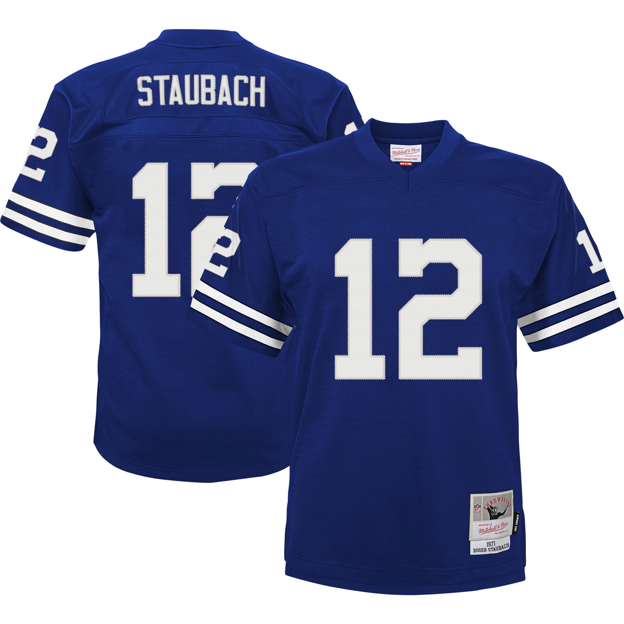 roger staubach dallas cowboys mitchell 26amp ness youth retired player legacy jersey navy 9732 dkaez.jpg