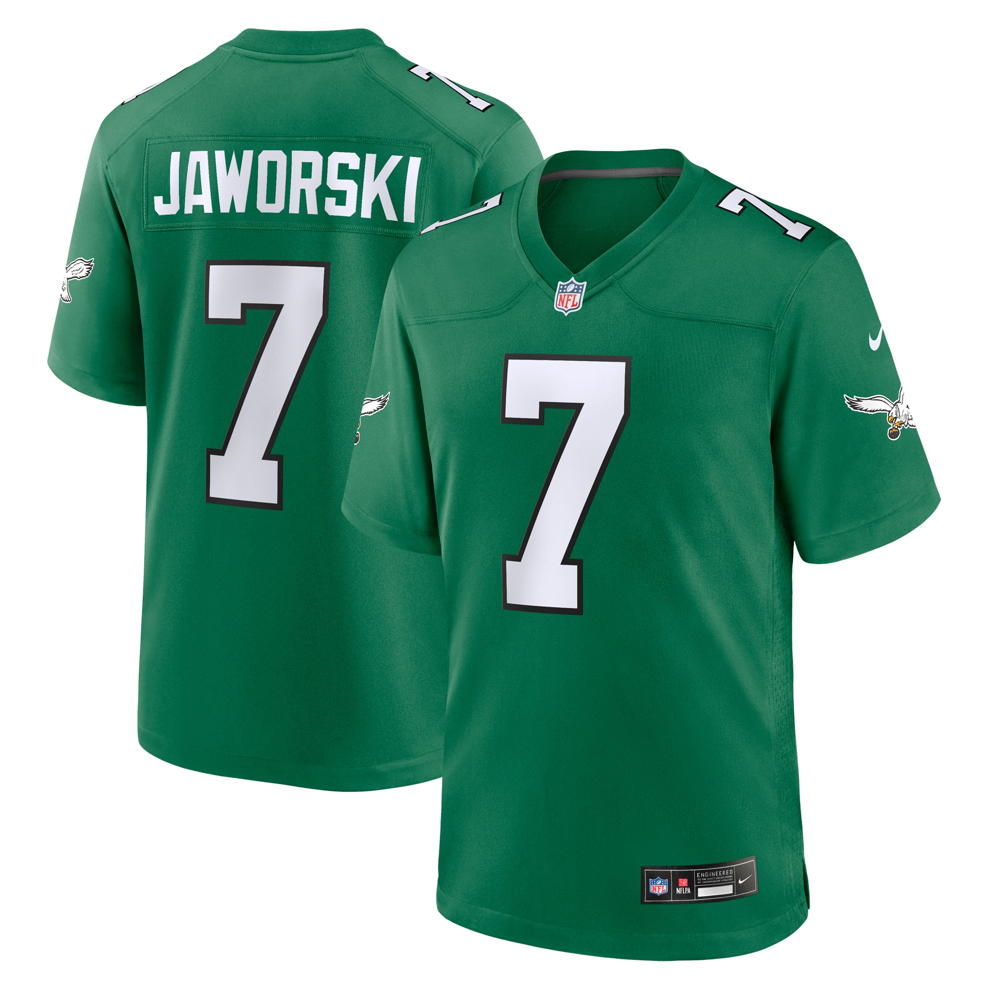 ron jaworski philadelphia eagles nike alternate game jersey kelly green 3901 yxtmi.jpg