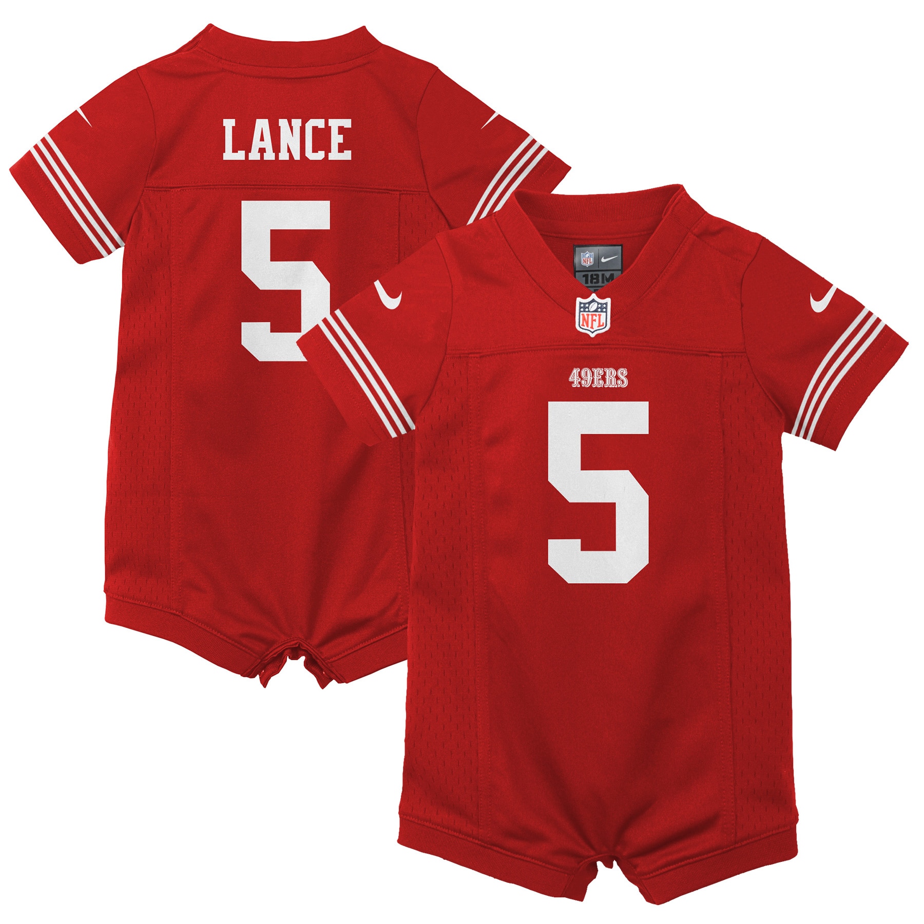 trey lance san francisco 49ers nike infant romper game jersey scarlet 5710 ubrlp.jpg