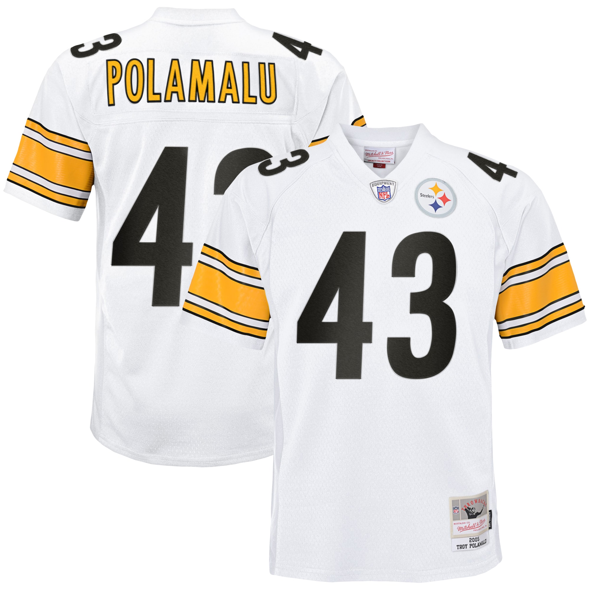 troy polamalu pittsburgh steelers mitchell 26amp ness youth 2005 retired player legacy jersey white 1709 7udbc.jpg
