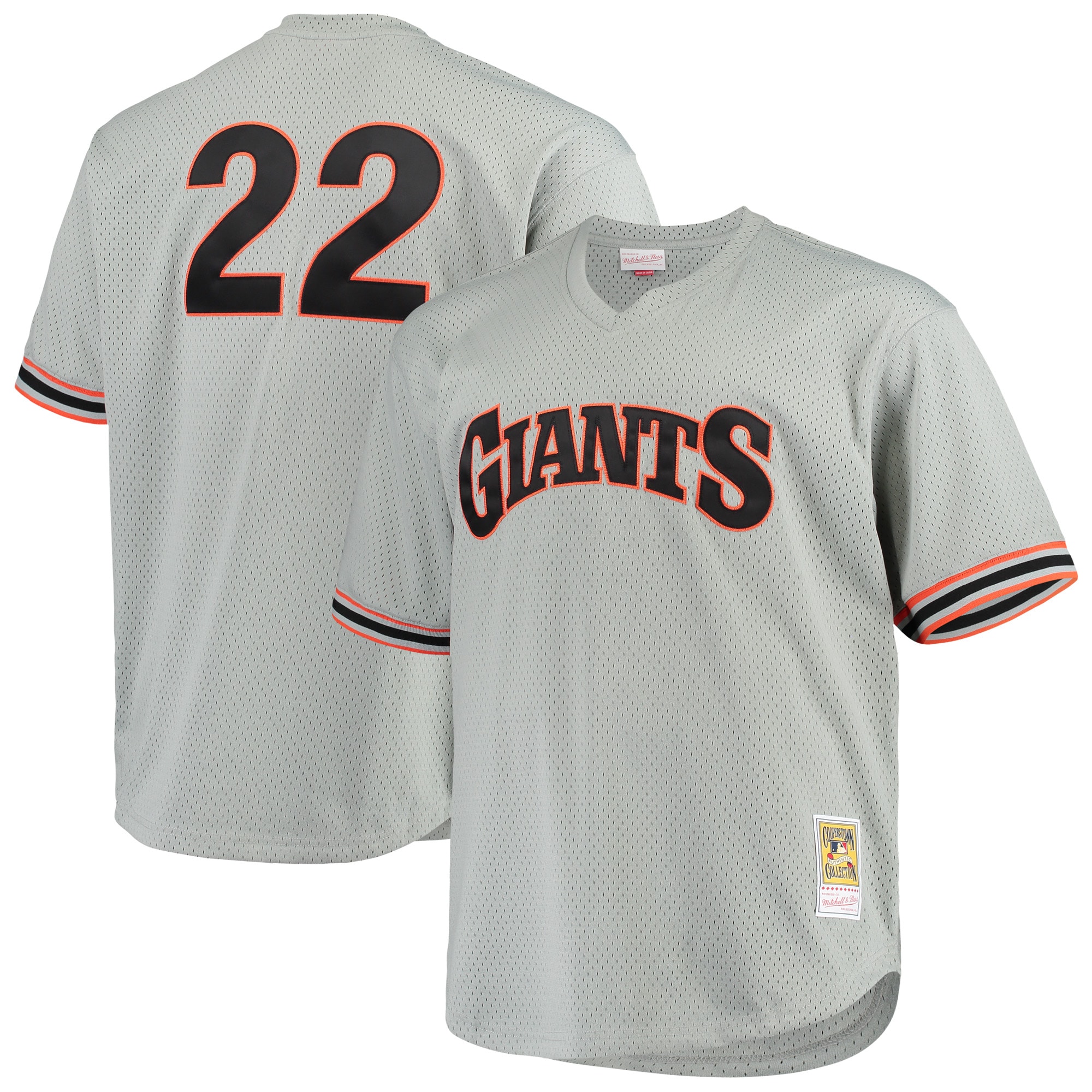 will clark san francisco giants mitchell 26amp ness big 26amp tall cooperstown collection mesh batting practice jersey gray 4027 1cziq.jpg