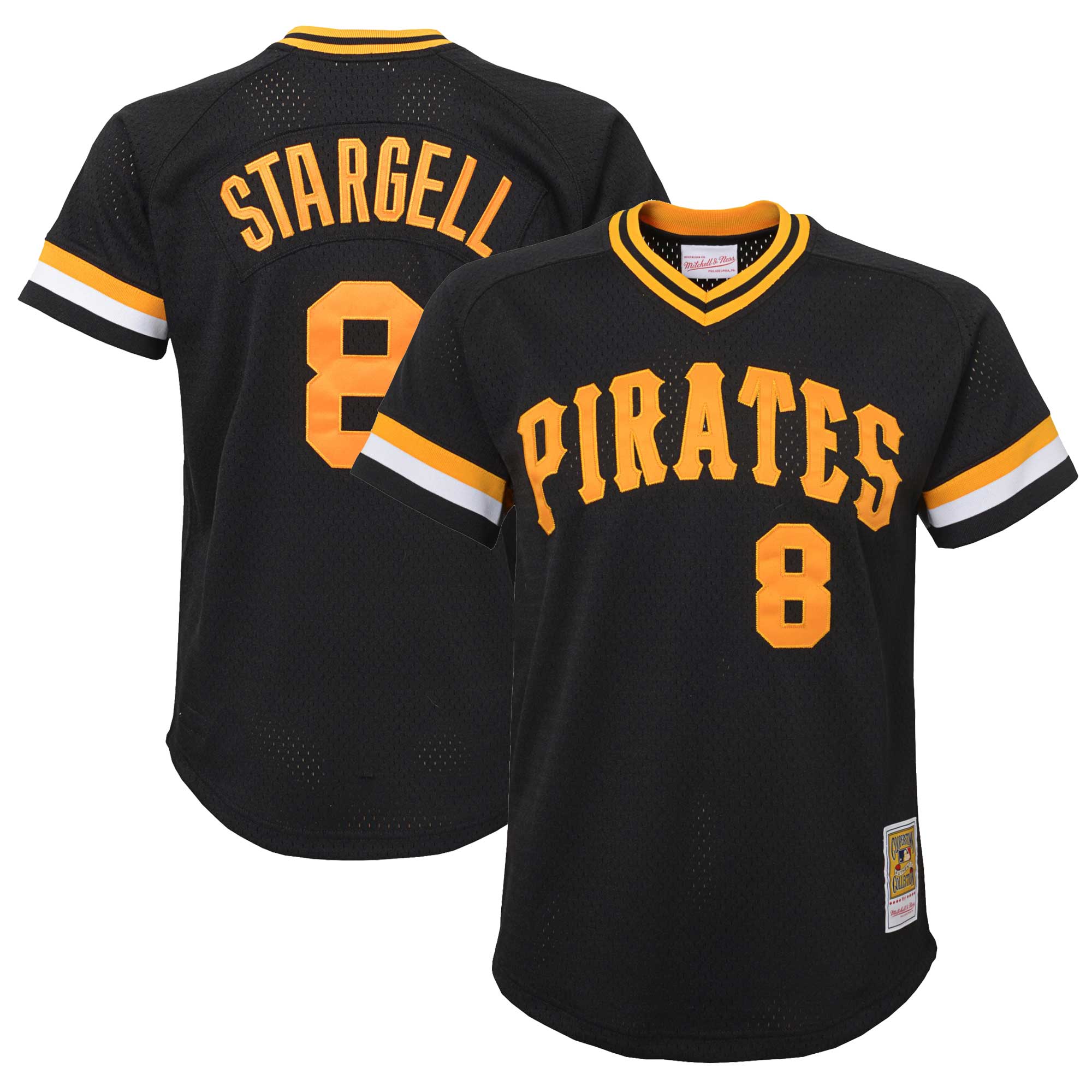 willie stargell pittsburgh pirates mitchell 26amp ness youth cooperstown collection26nbspmesh batting practice jersey black 6866 wtlmy.jpg