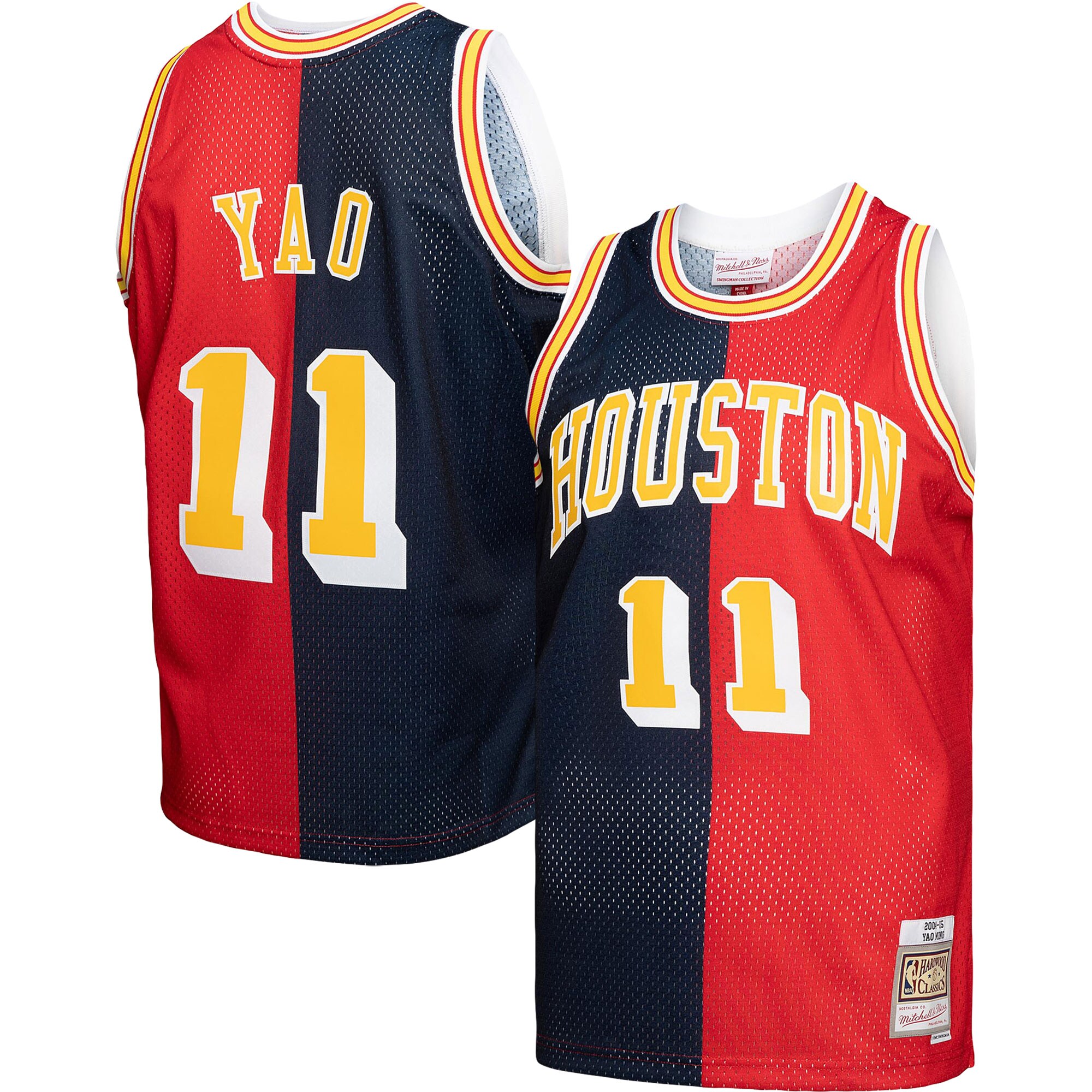 yao ming houston rockets mitchell 26amp ness hardwood classics 200405 split swingman jersey navyred 9150 go1ul.jpg