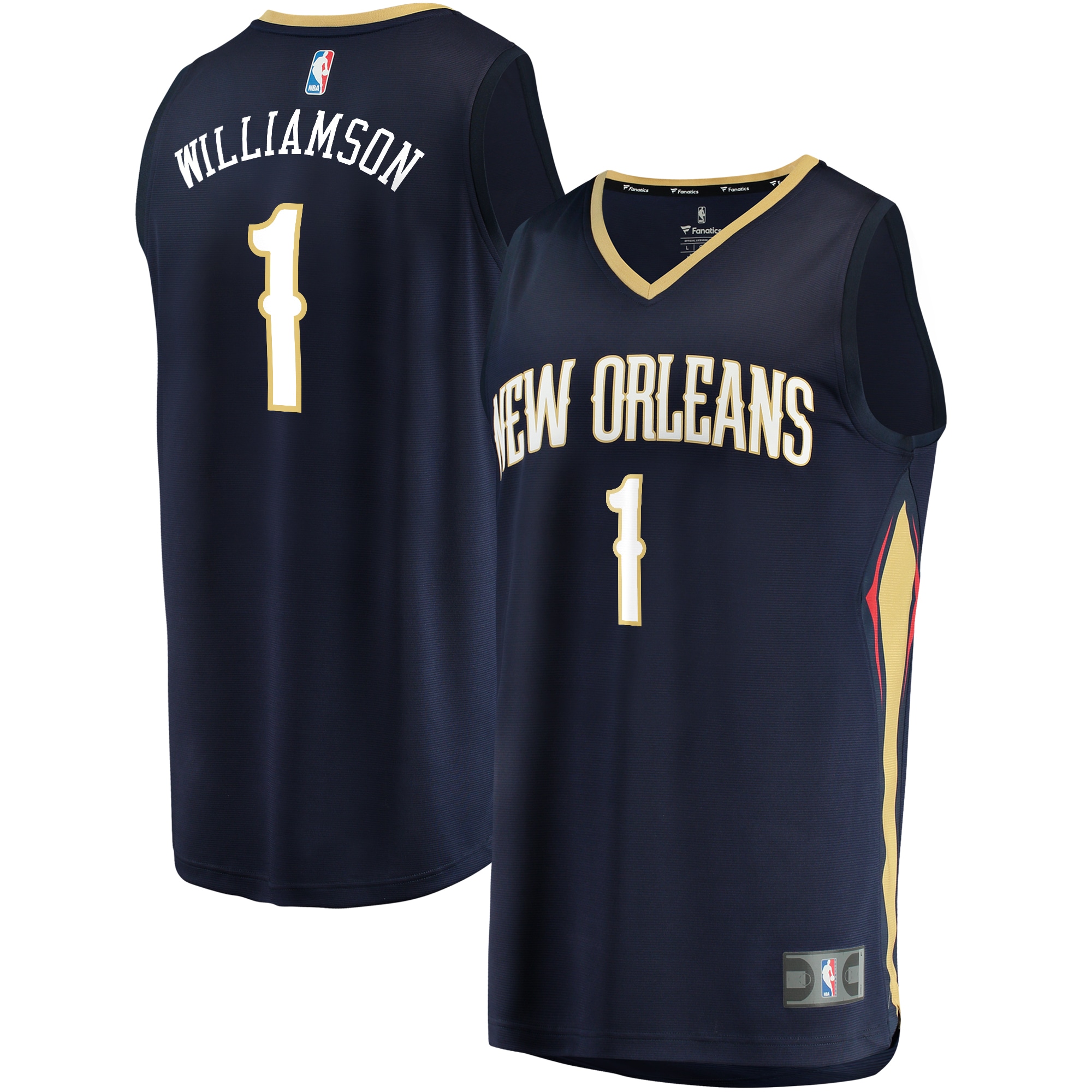 zion williamson new orleans pelicans fanatics youth fast break replica player jersey icon edition navy 3331 y684z.jpg