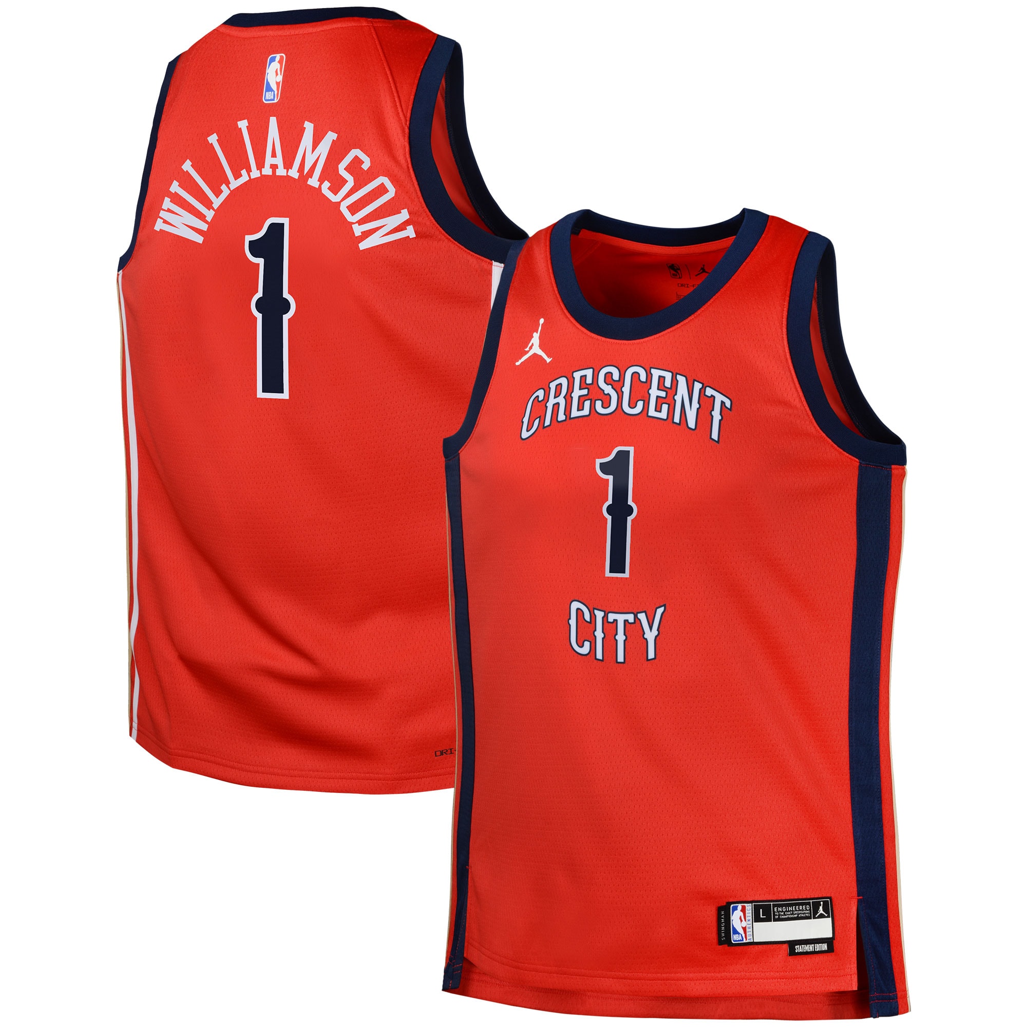 zion williamson new orleans pelicans jordan brand swingman jersey statement red 6100 npuza.jpg