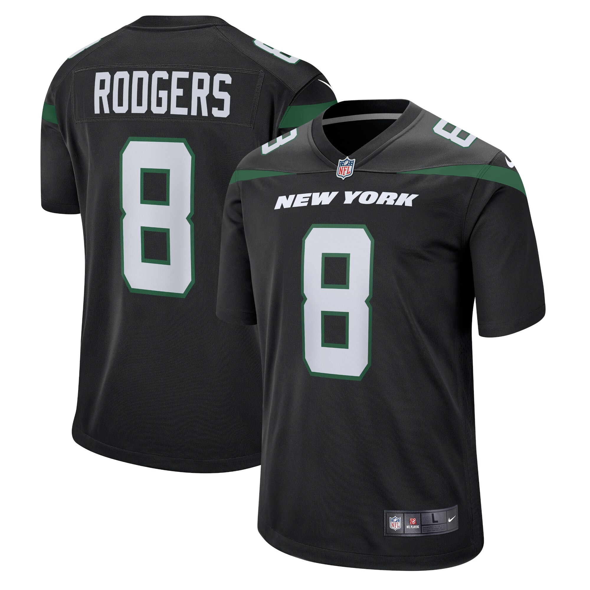 aaron rodgers new york jets nike game jersey black clowdercats hiwnl.jpg