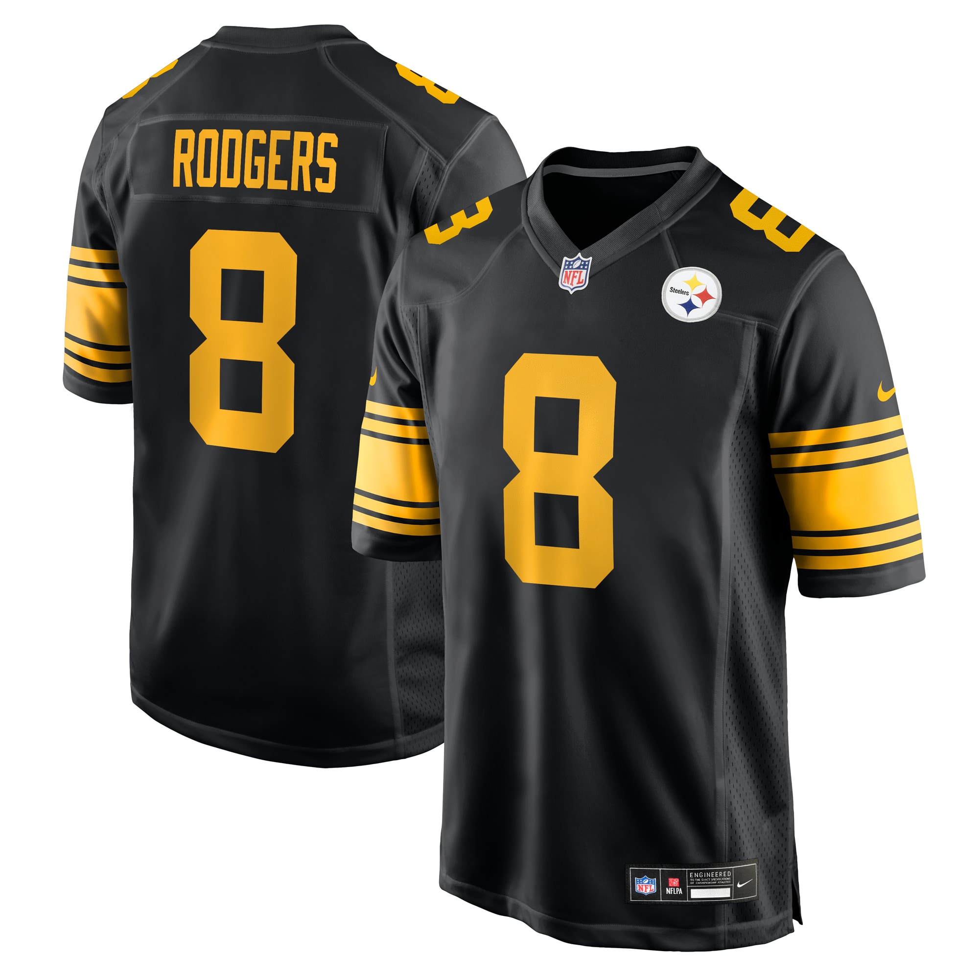 aaron rodgers pittsburgh steelers nike alternate game jersey black clowdercats uqmkz.jpg