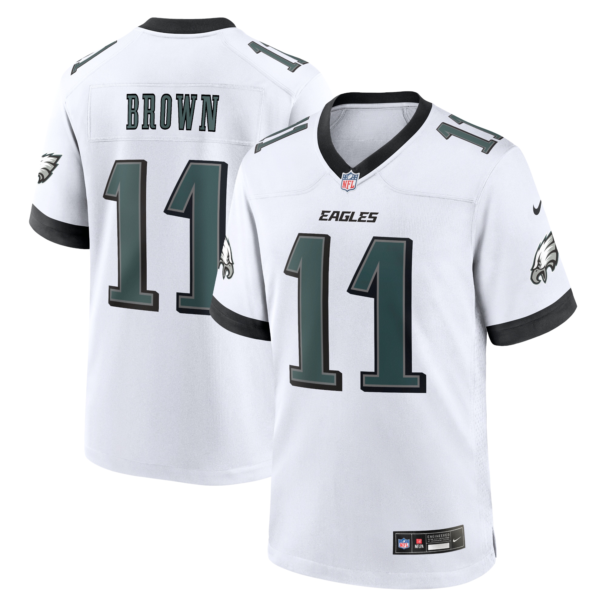aj brown philadelphia eagles nike white game jersey white clowdercats prrpi.jpg