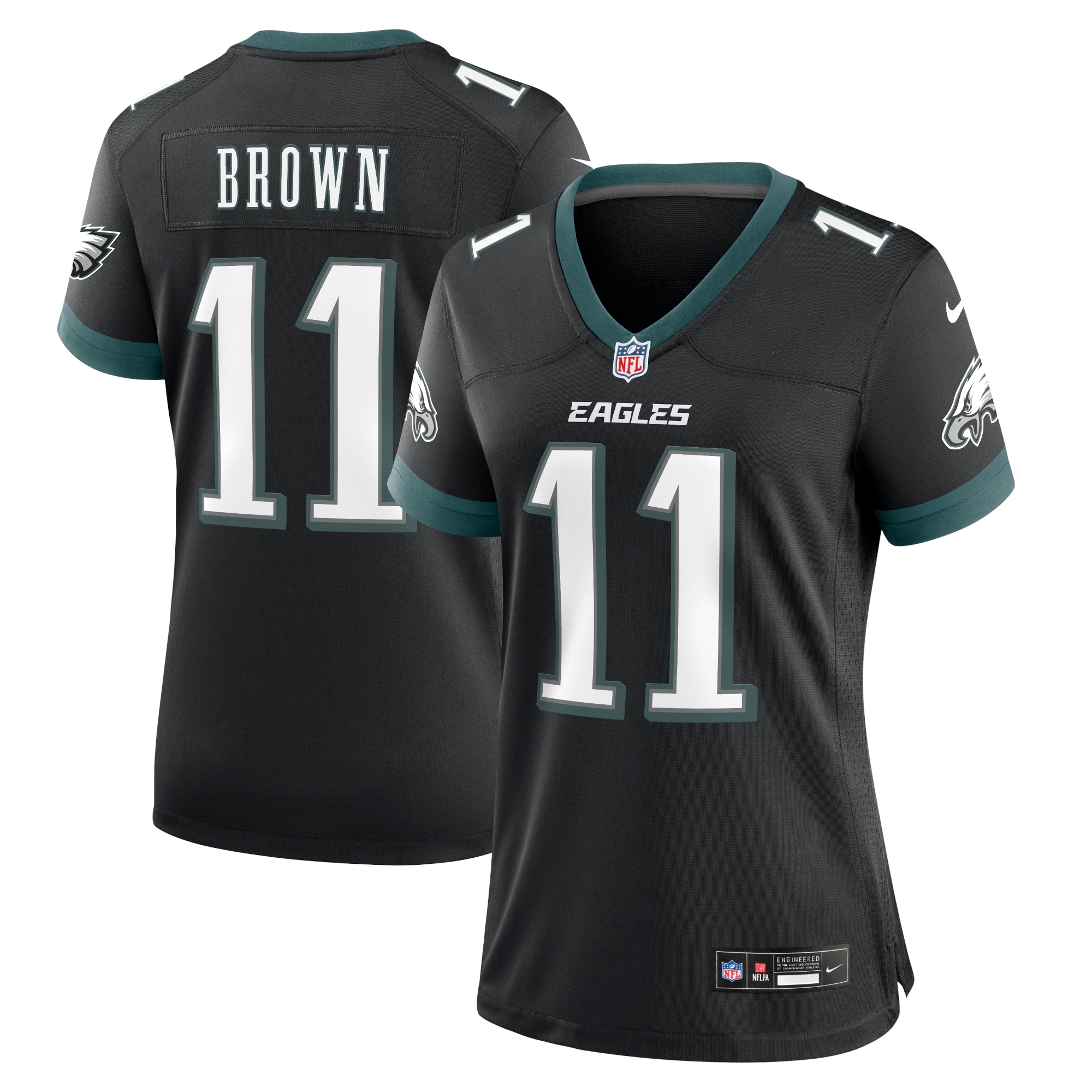 aj brown philadelphia eagles nike womens alternate game jersey black clowdercats zvd8z.jpg