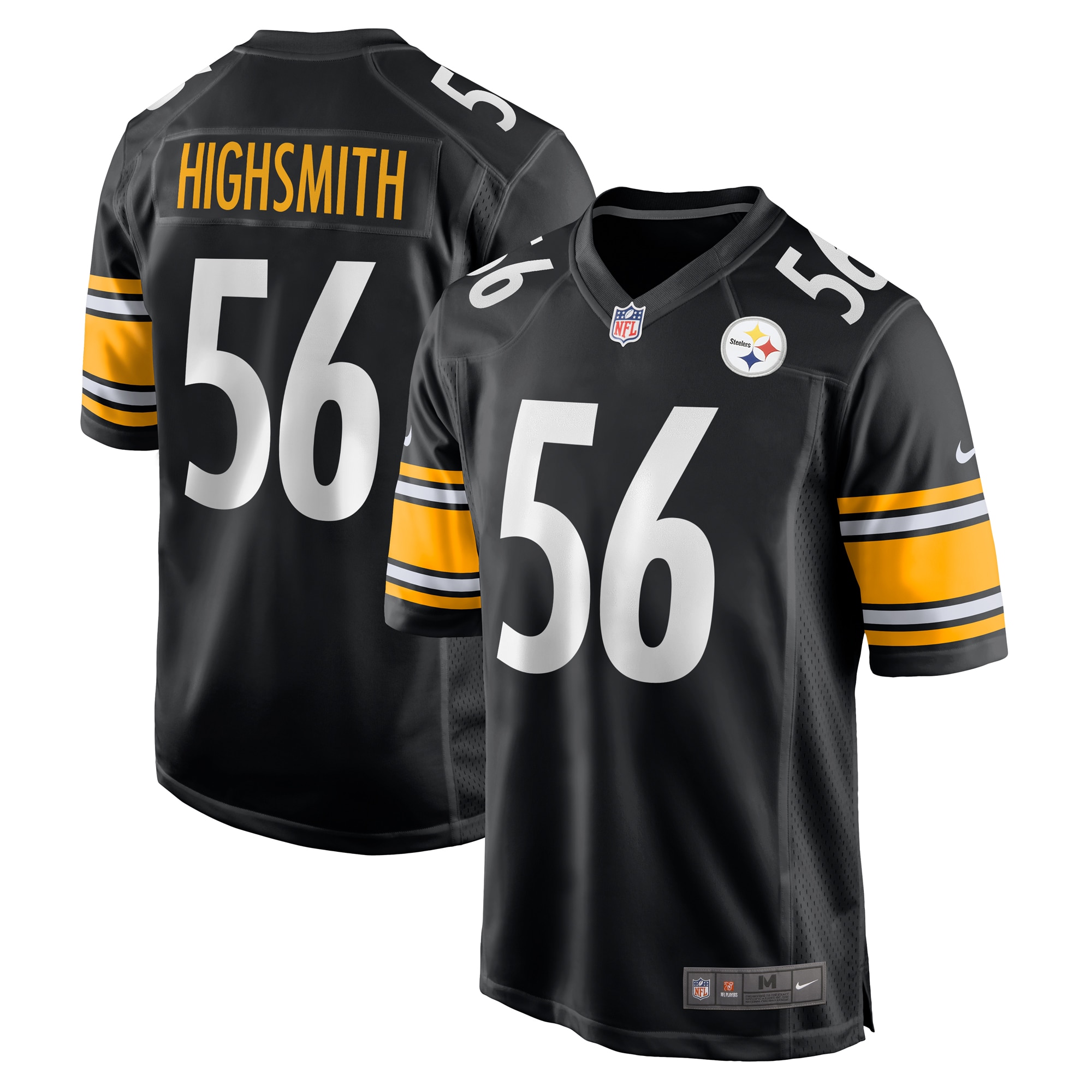alex highsmith pittsburgh steelers nike game jersey black clowdercats nfflc.jpg
