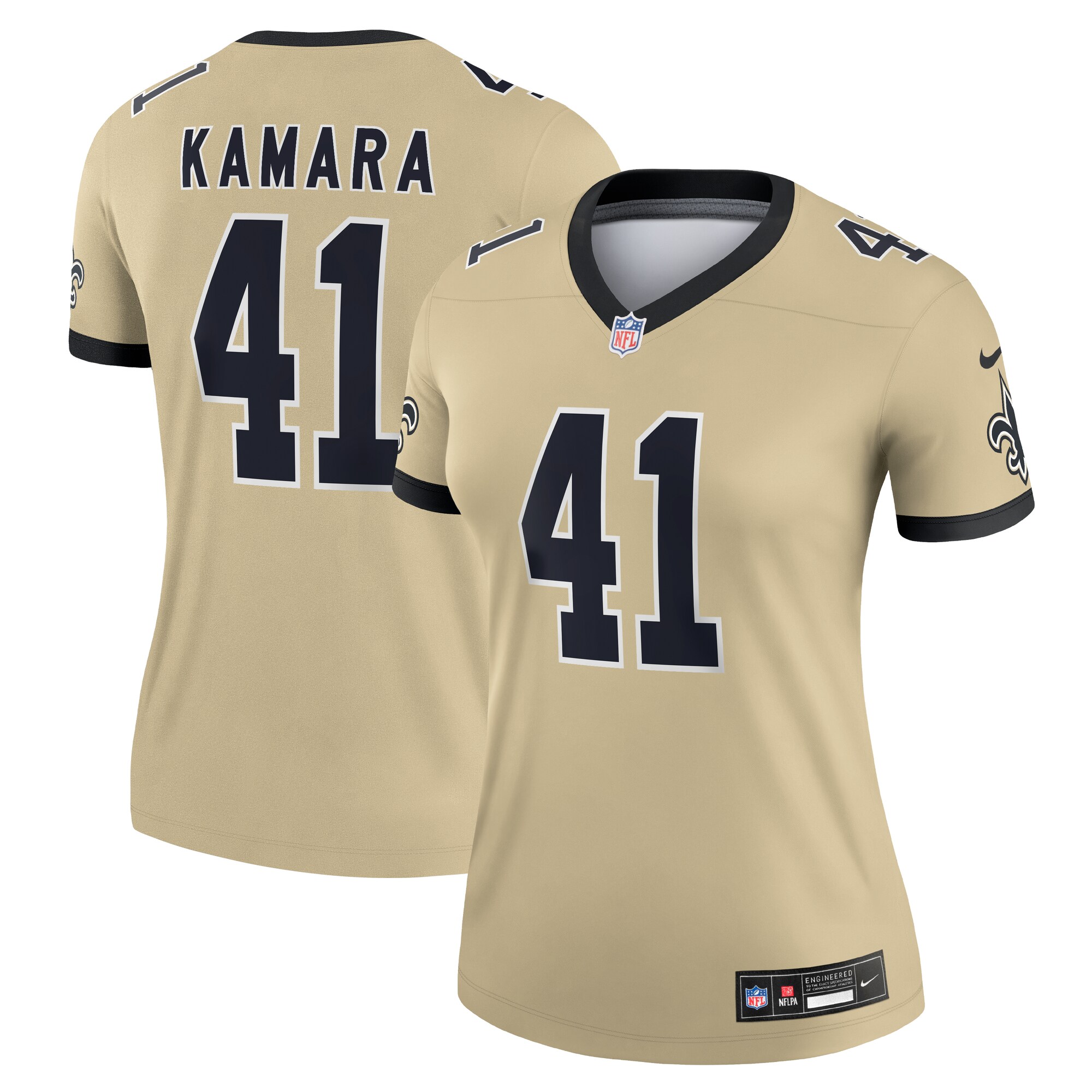 alvin kamara new orleans saints nike womens gameday golds alternate legend player performance top gold clowdercats k7m69.jpg