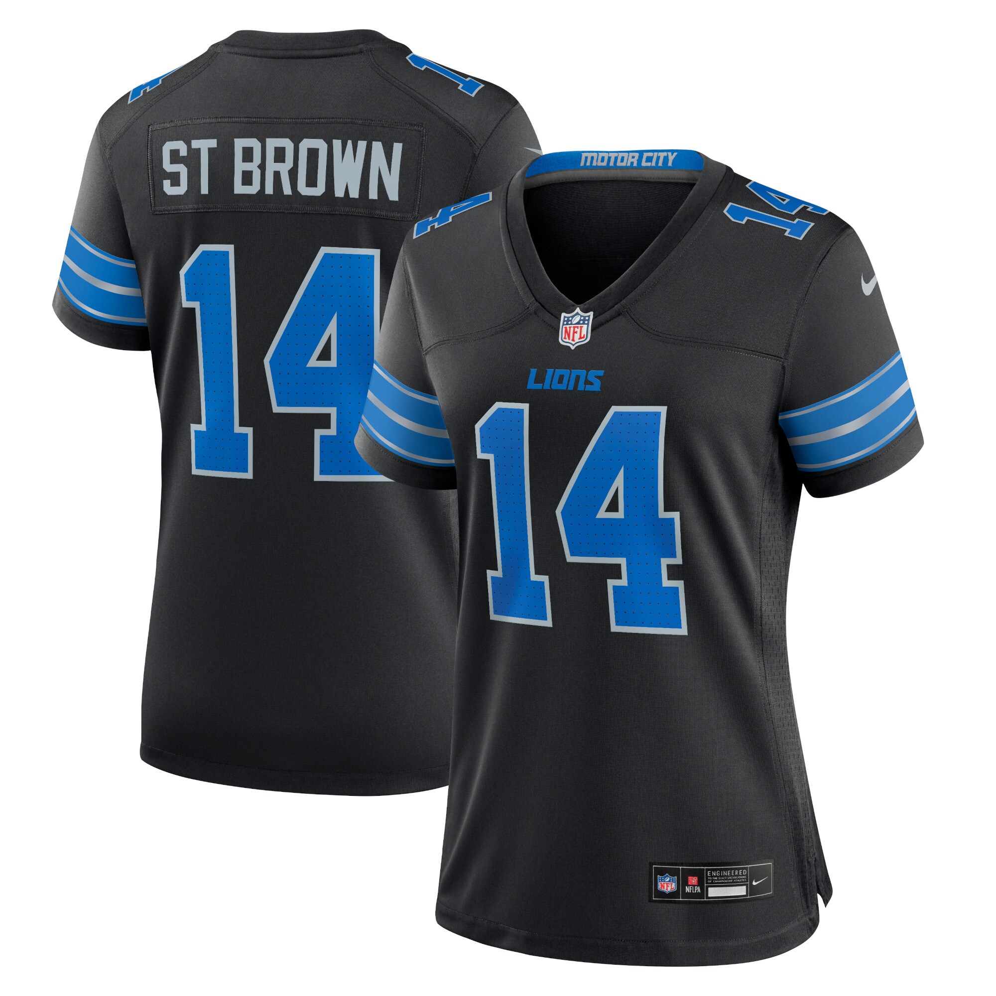amon ra st brown detroit lions nike womens 2nd alternate game jersey black clowdercats 2ntyf.jpg