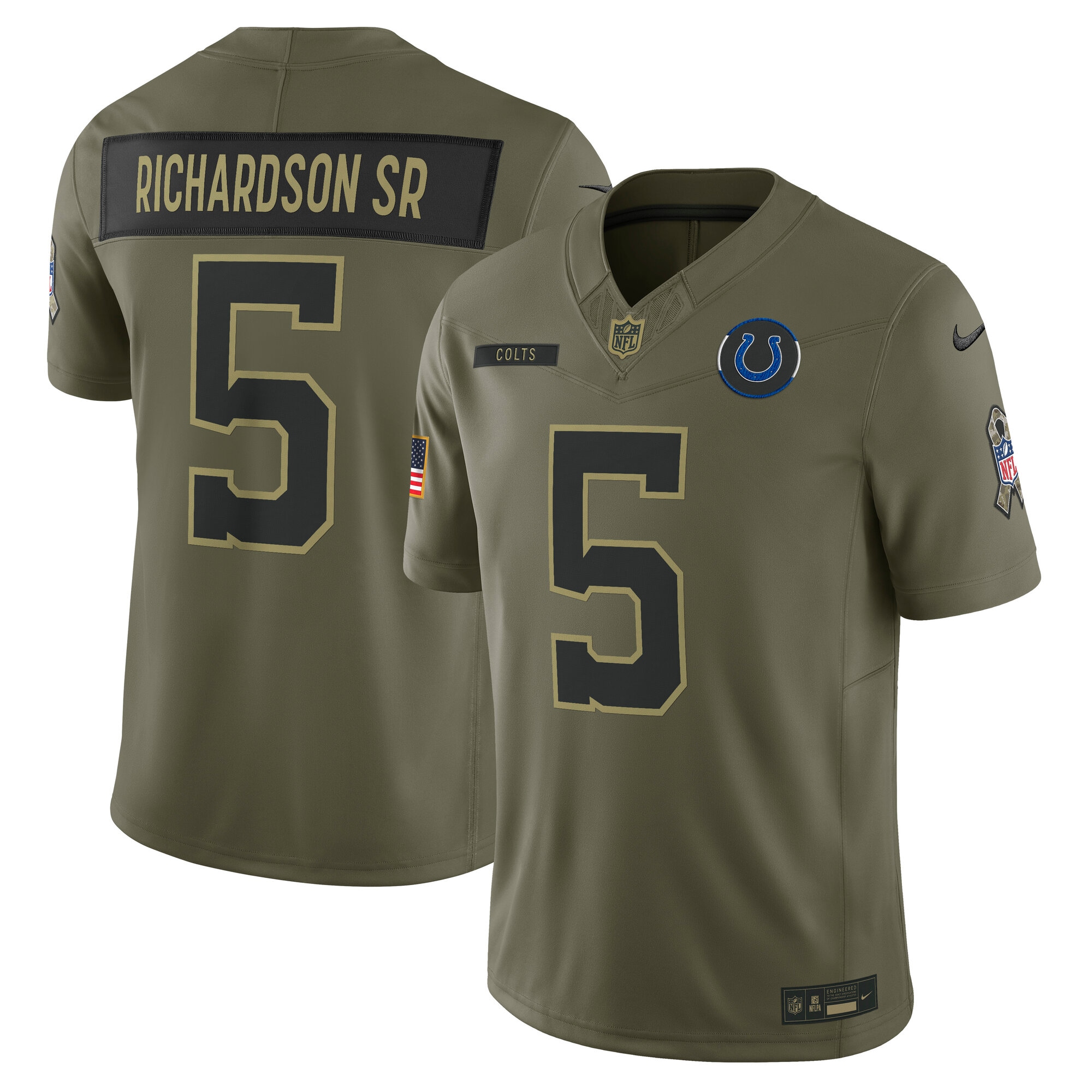 anthony richardson sr indianapolis colts nike 2025 salute to service limited jersey olive clowdercats mkwpv.jpg