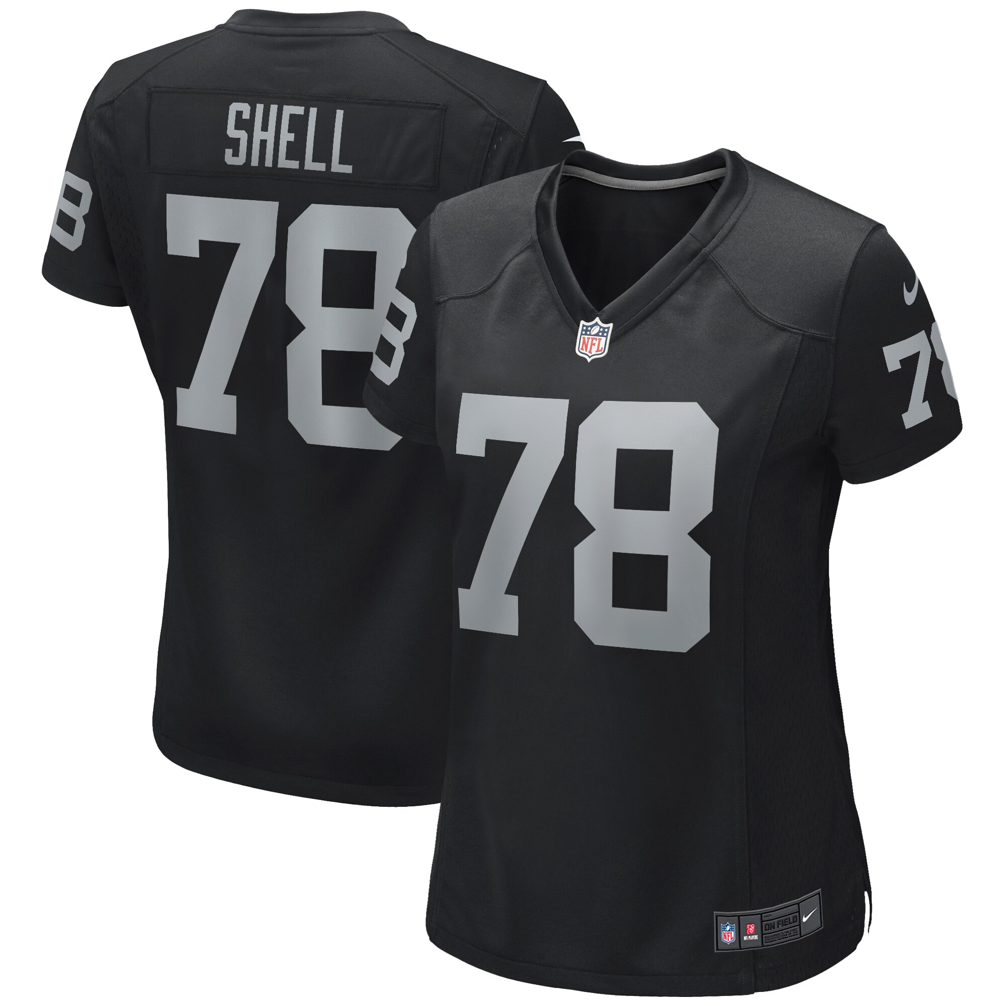 art shell las vegas raiders nike womens game retired player jersey black clowdercats upvog.jpg