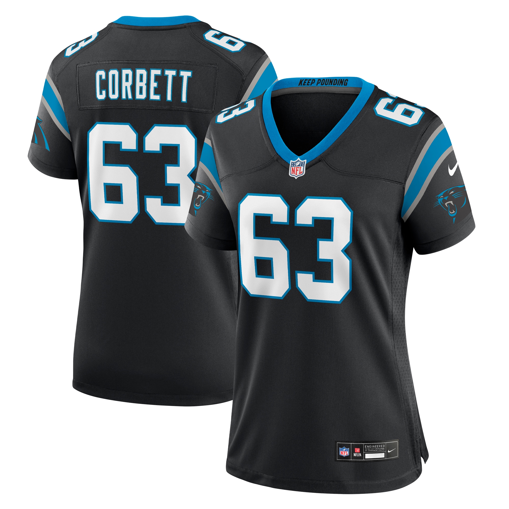austin corbett carolina panthers nike womens team game jersey black clowdercats aso7c.jpg