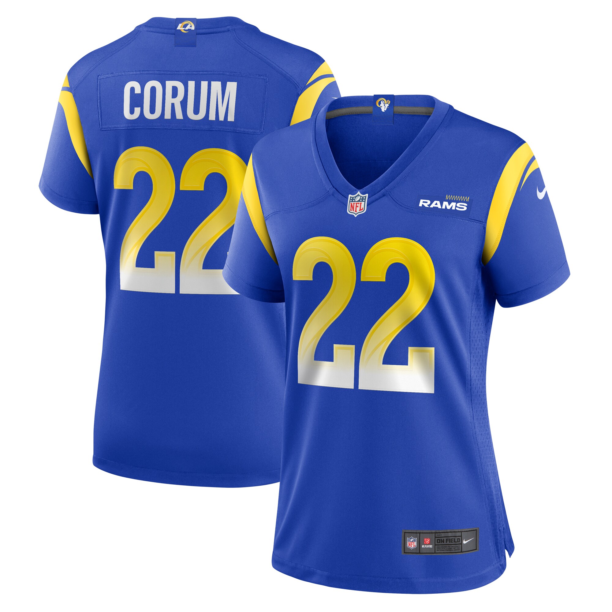 blake corum los angeles rams nike womens game jersey royal clowdercats elyjq.jpg