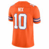 bo nix denver broncos nike vapor fuse limited jersey orange clowdercats c4xtw.jpg