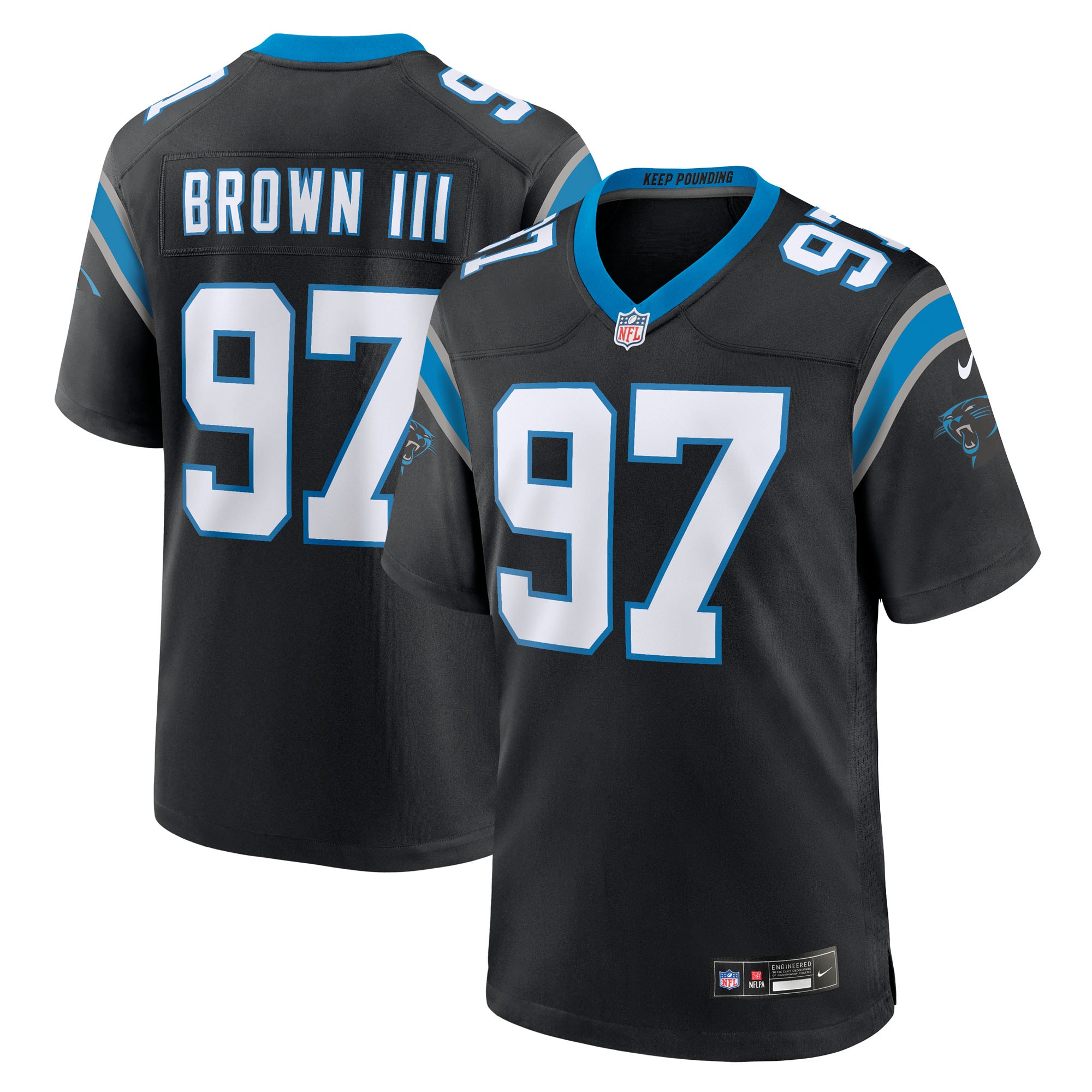 bobby brown iii carolina panthers nike team game jersey black clowdercats 0tgqx.jpg
