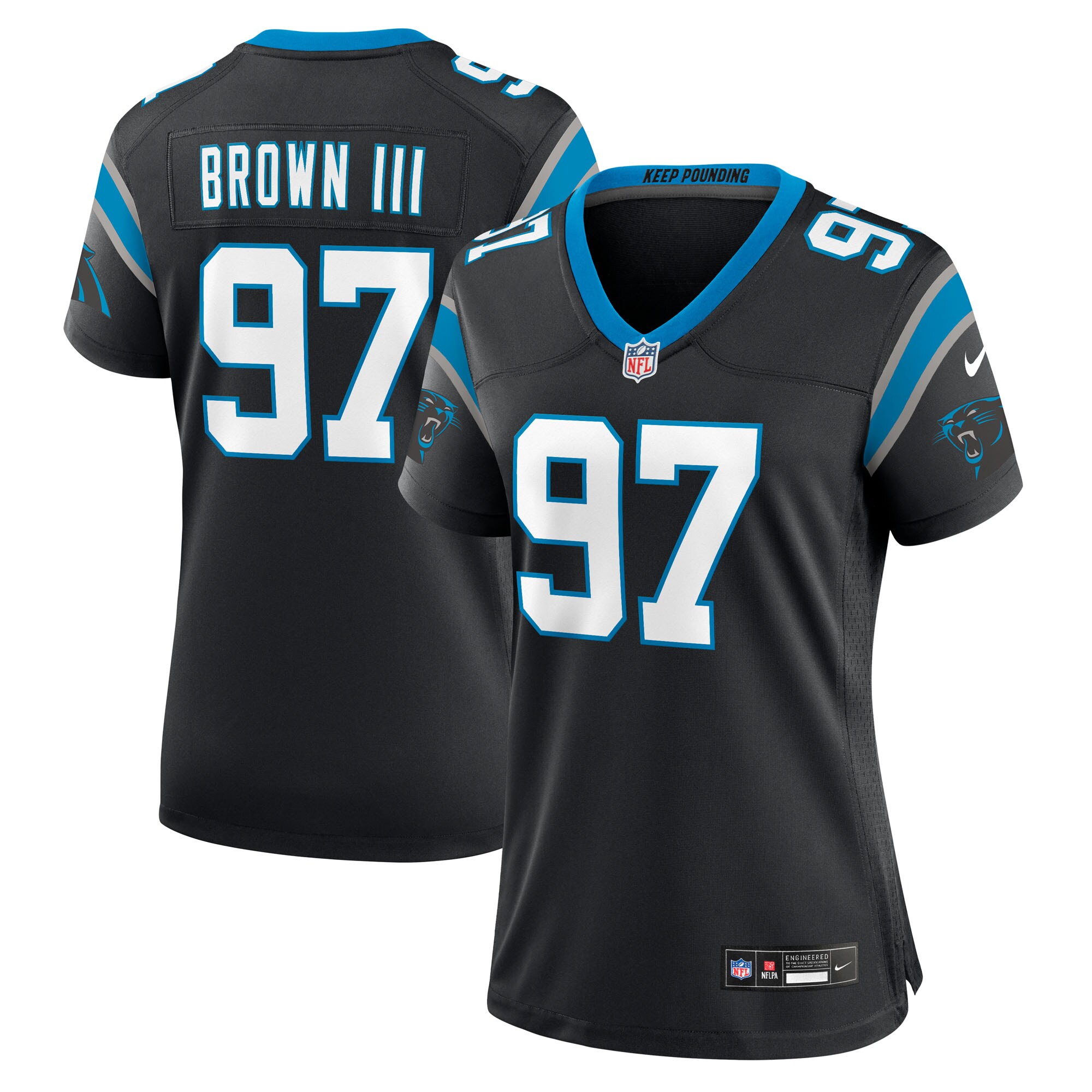 bobby brown iii carolina panthers nike womens team game jersey black clowdercats zrgph.jpg