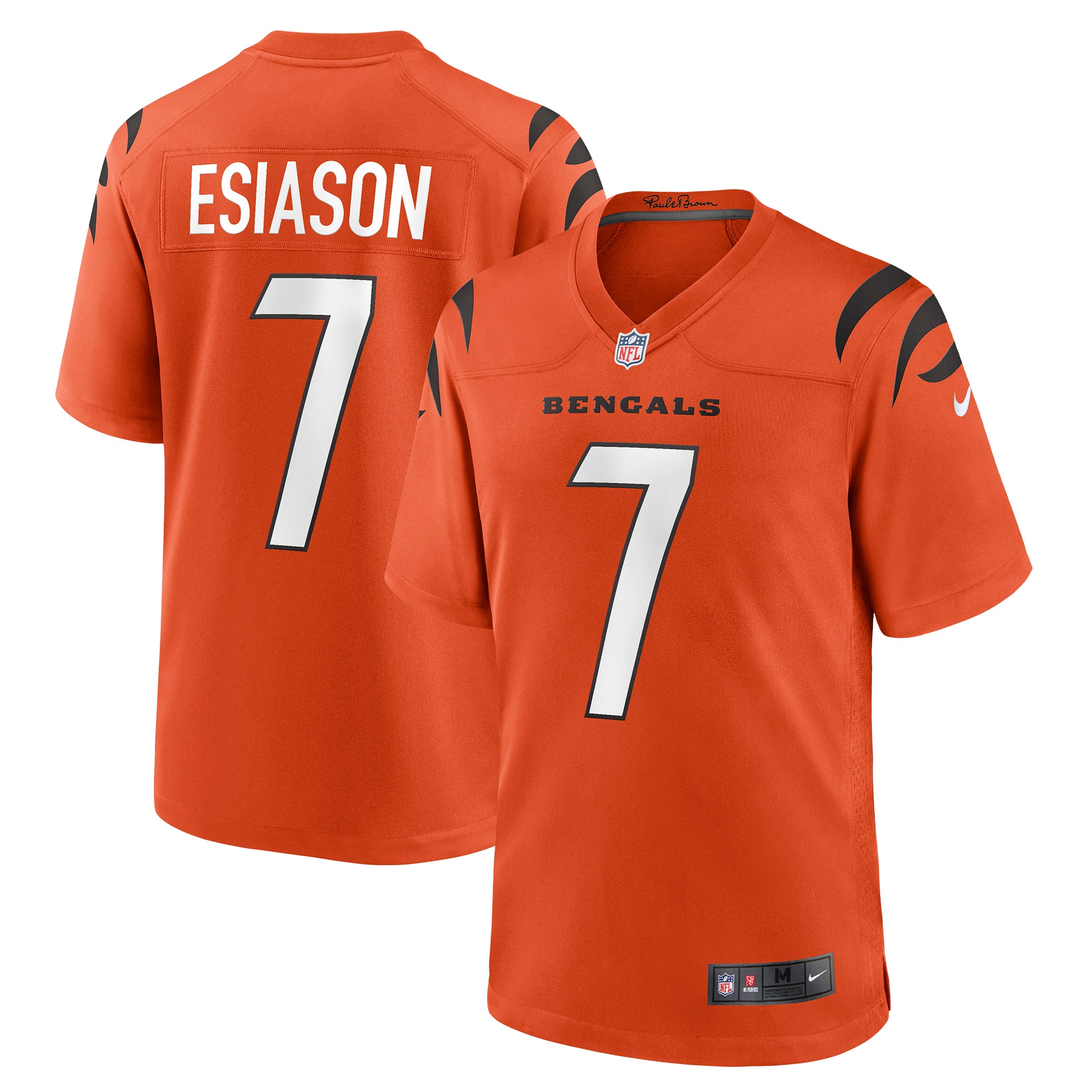 boomer esiason cincinnati bengals nike retired player alternate game jersey orange clowdercats frnct.jpg
