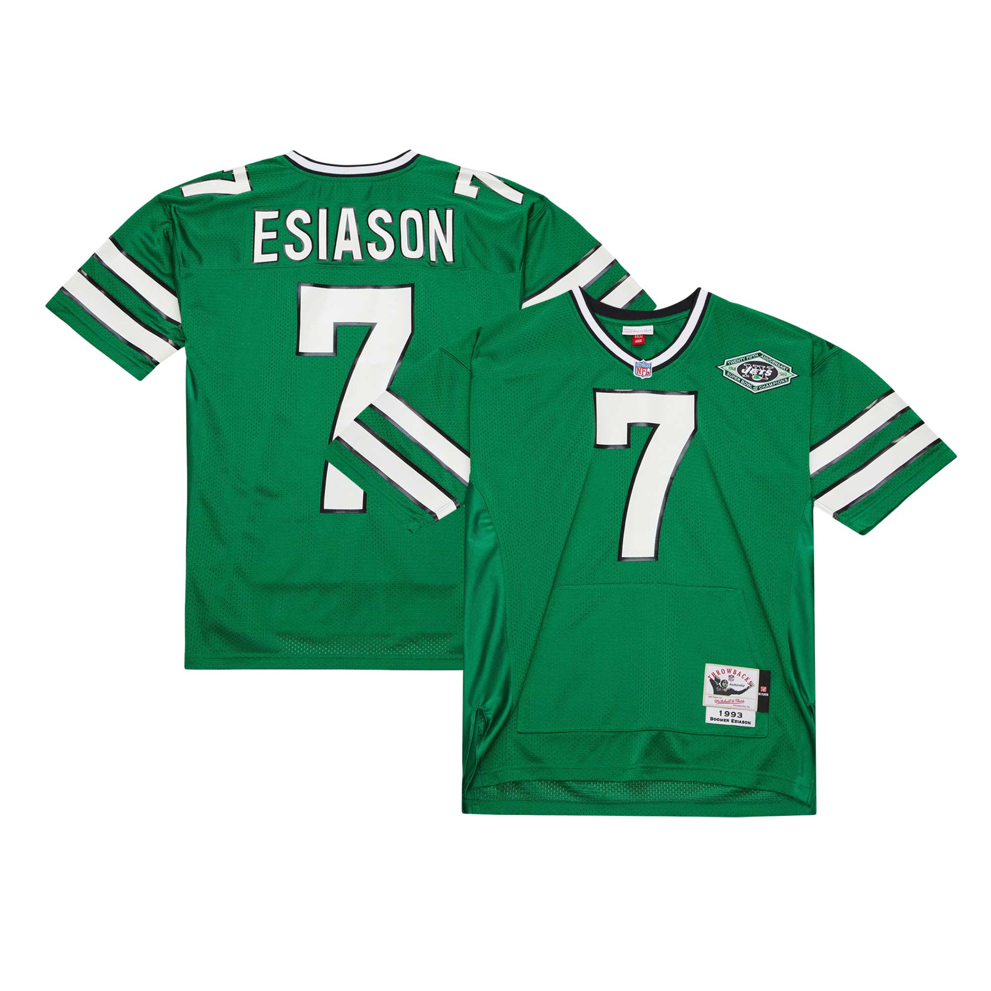 boomer esiason new york jets mitchell ness 1993 authentic throwback retired player pocket jersey kelly green clowdercats zfkmf.jpg
