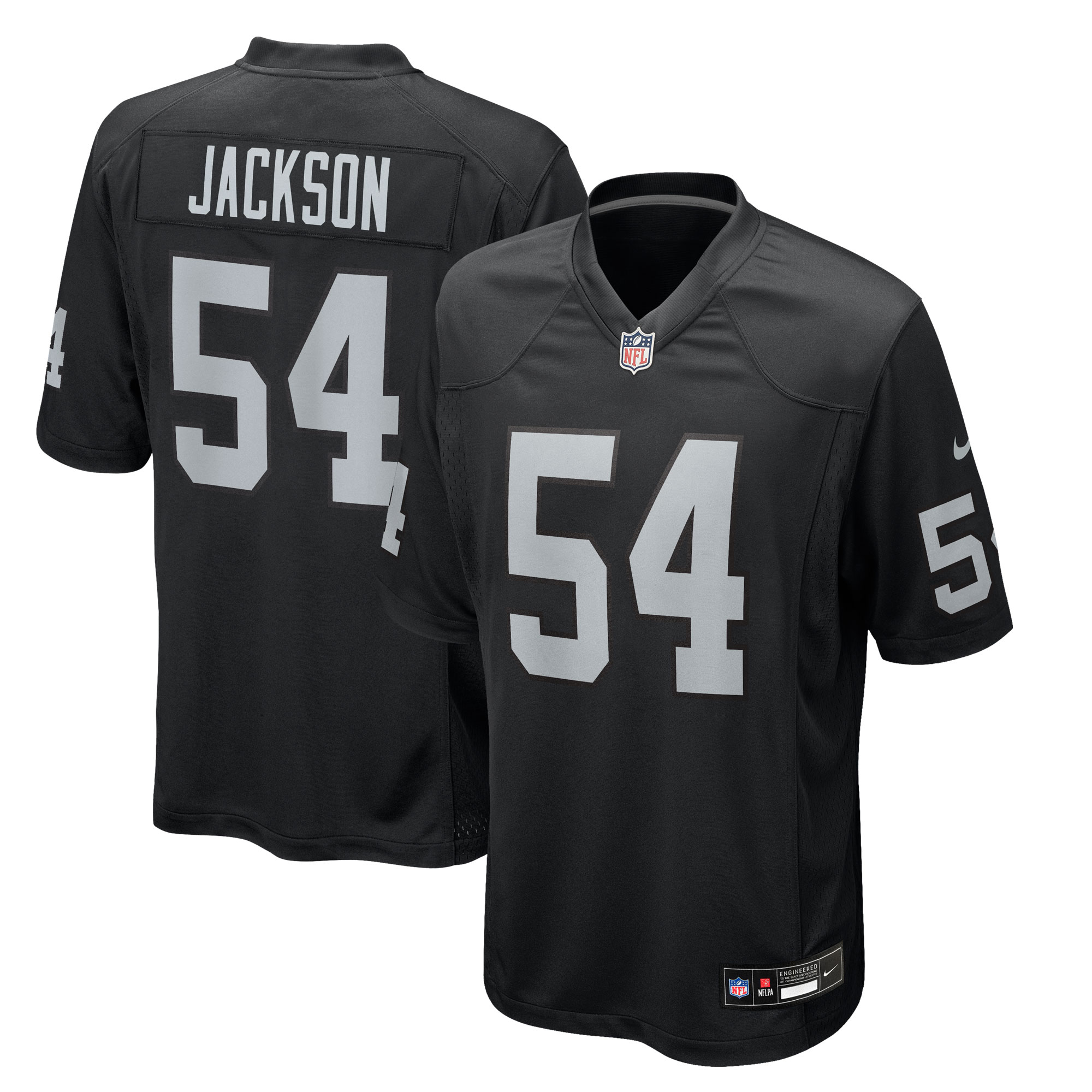 brennan jackson las vegas raiders nike team game jersey black clowdercats evumr.jpg