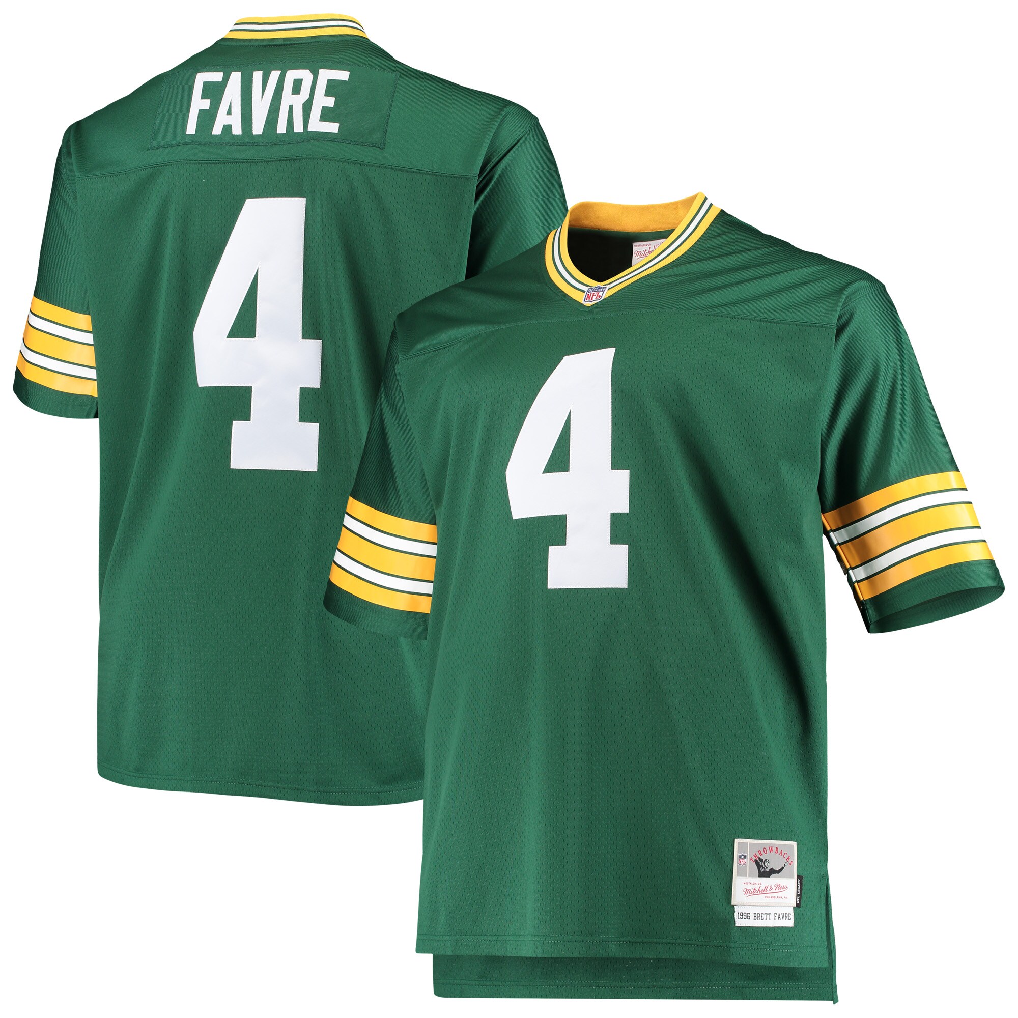 brett favre green bay packers mitchell ness big tall 1996 retired player replica jersey green clowdercats 8s4ym.jpg