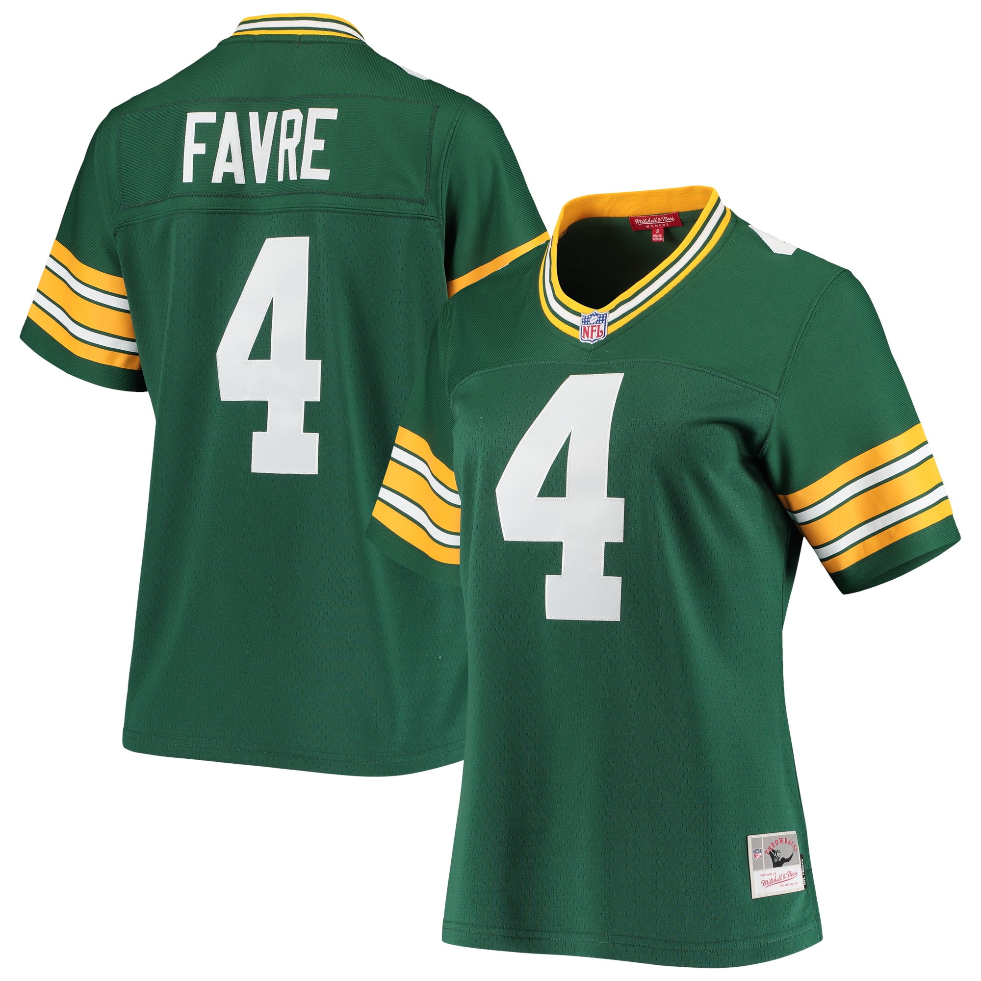 brett favre green bay packers mitchell ness womens 1996 legacy replica player jersey green clowdercats q46bb.jpg